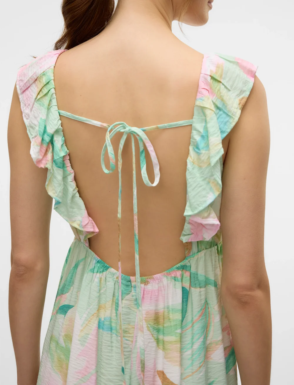 Vero Moda - VMJOSIE SL ANKLE FRILL DRESS WVN GA - sommerkjoler - birds egg green - 5