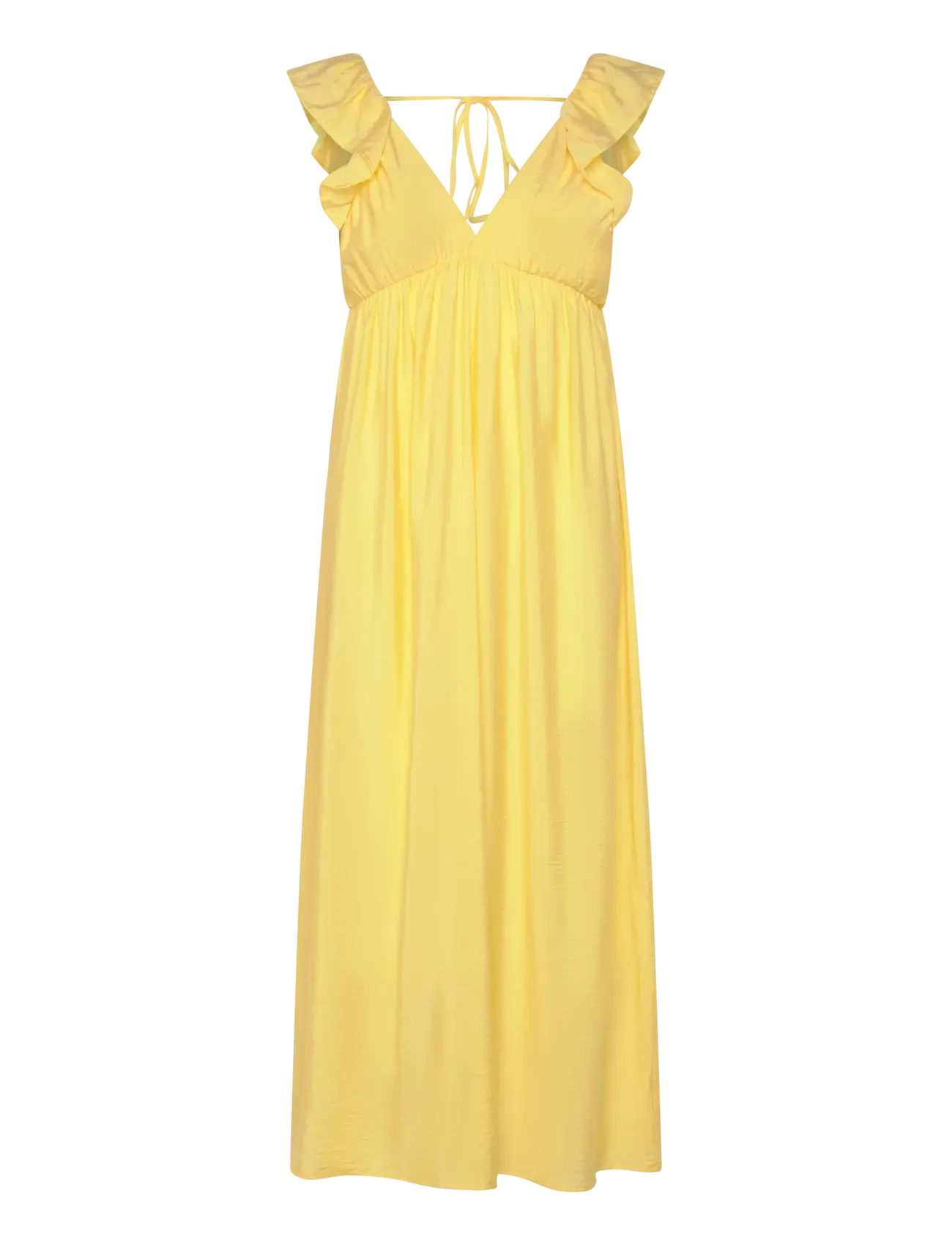 Vero Moda VMJOSIE SL ANKLE FRILL DRESS WVN GA - Tøj - PALE BANANA / yellow