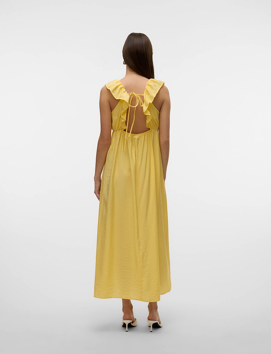 Vero Moda - VMJOSIE SL ANKLE FRILL DRESS WVN GA - sommerkleider - pale banana - 3