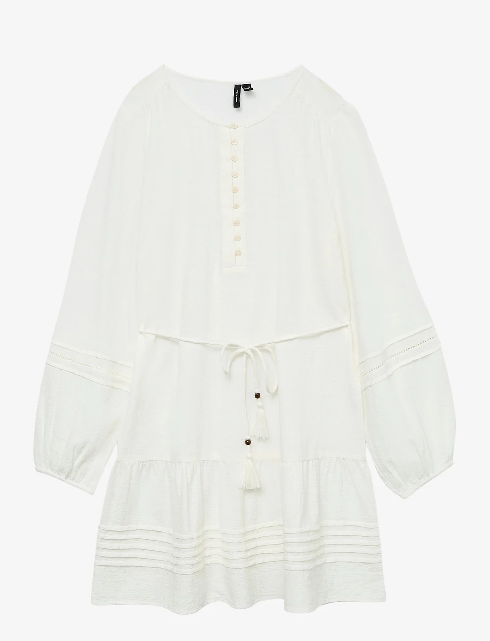 Vero Moda - VMOLYA LS SHORT DRESS WVN GA - konfirmation - snow white - 1