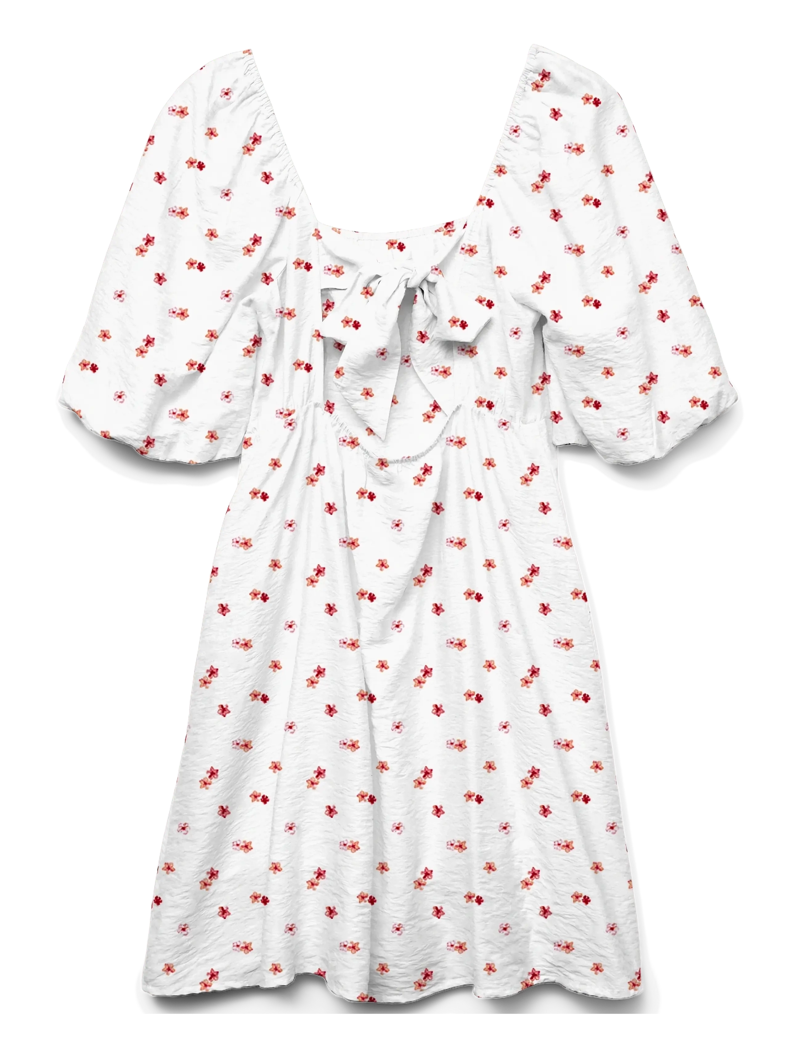 Vero Moda - VMODETTE 2/4 SHORT BOW DRESS WVN - konfirmatsioon - cloud dancer - 1
