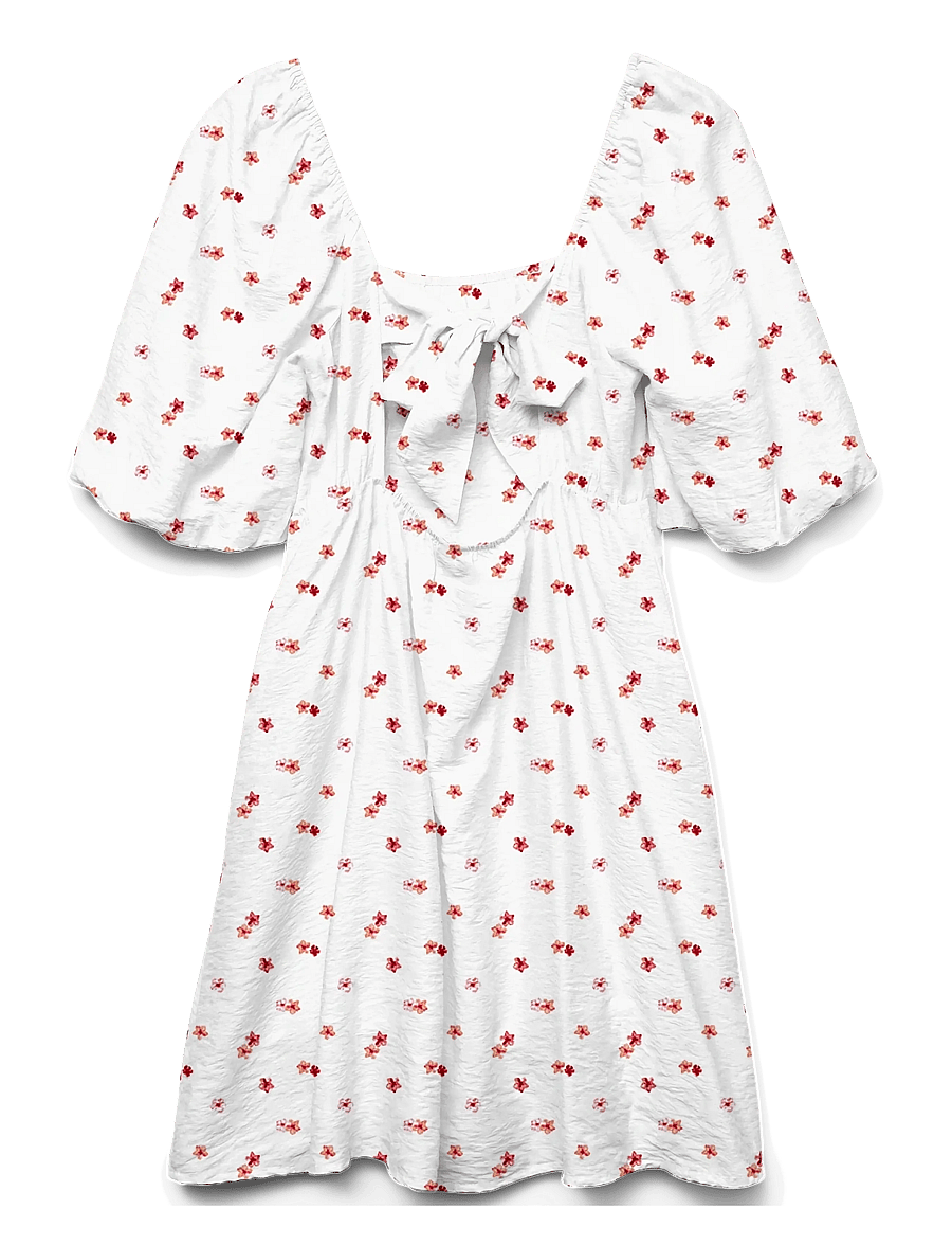 Vero Moda - VMODETTE 2/4 SHORT BOW DRESS WVN - konfirmationstøj - cloud dancer - 1