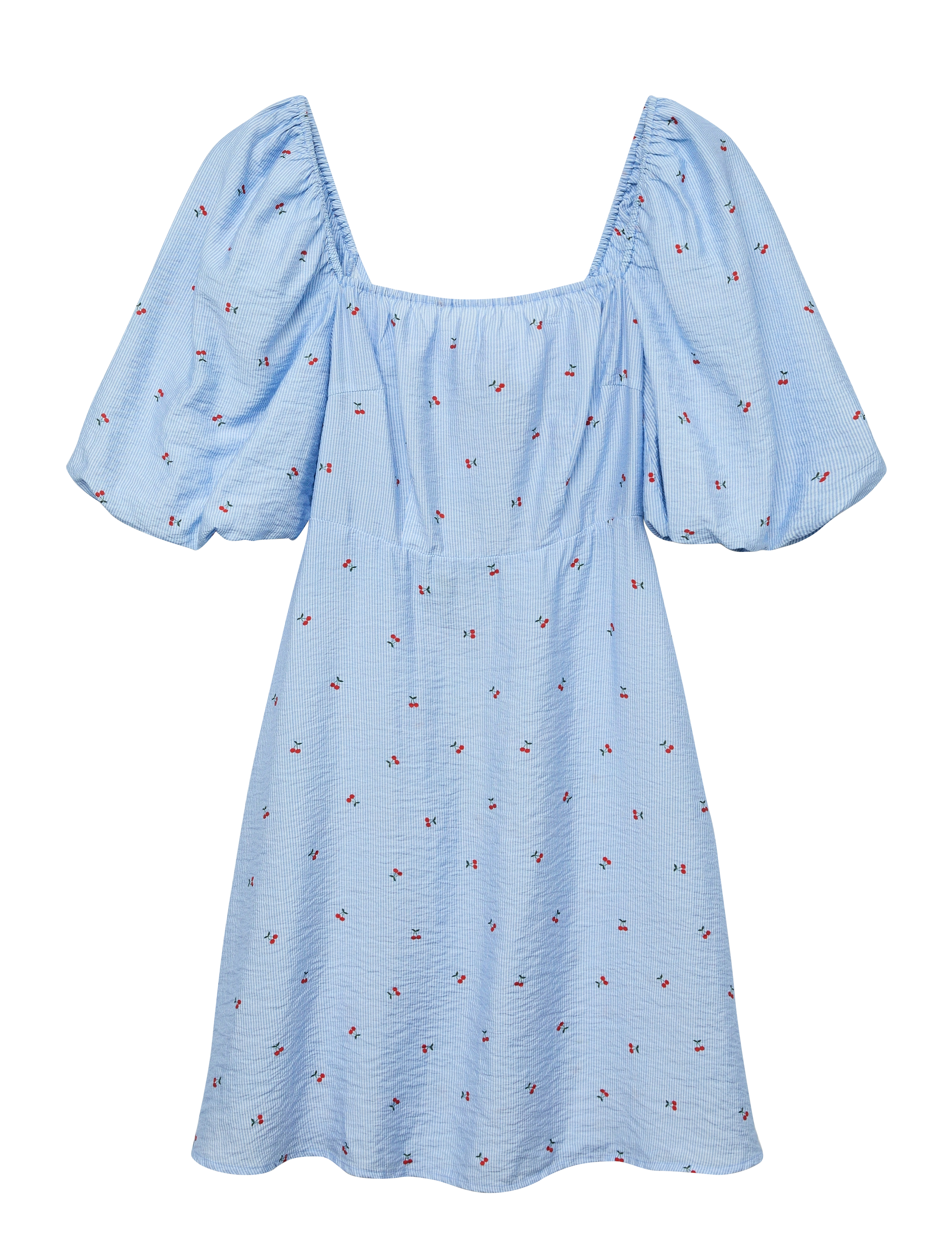 Vero Moda VMODETTE 2/4 SHORT BOW DRESS WVN - Kjoler - SNOW WHITE / blue
