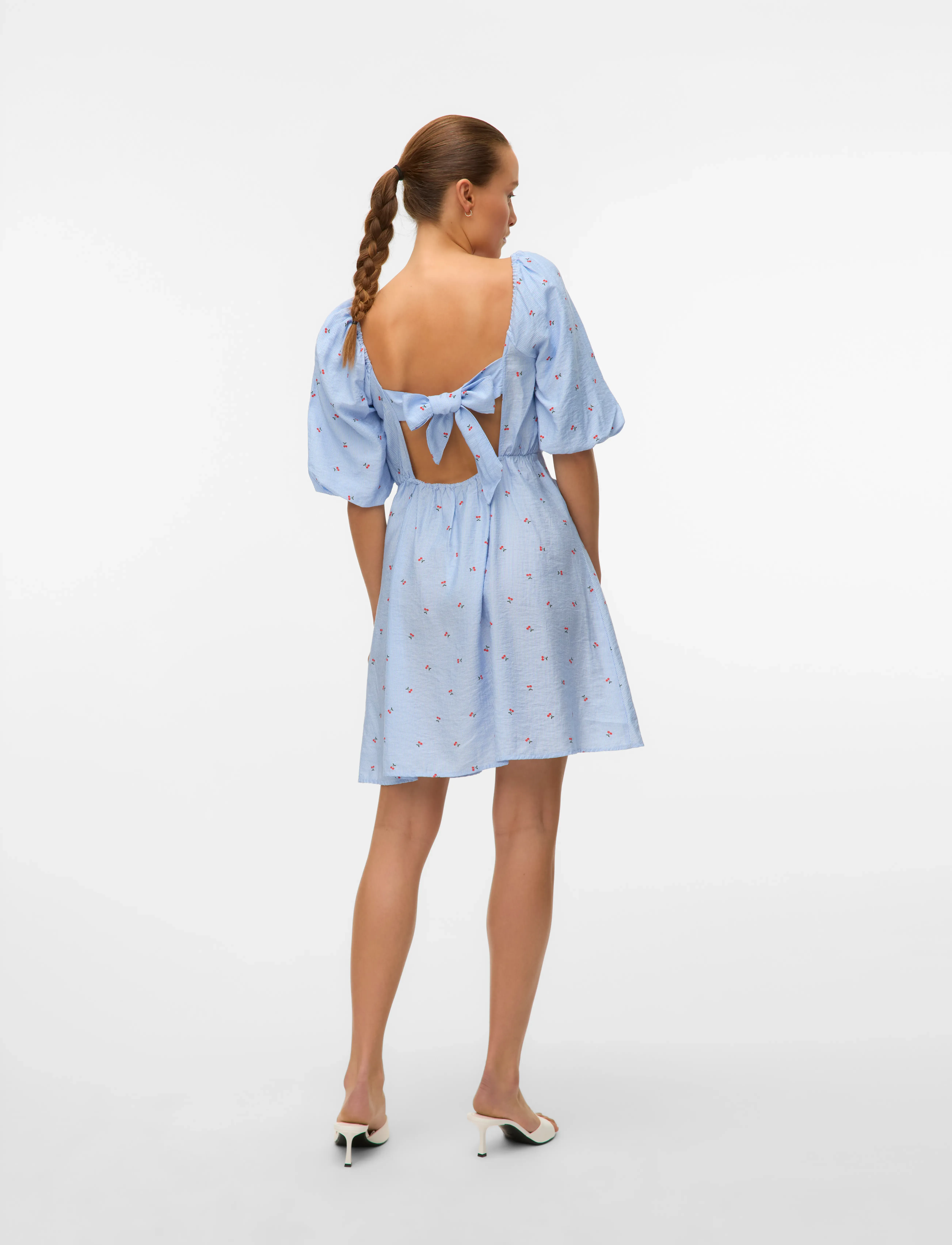 Vero Moda - VMODETTE 2/4 SHORT BOW DRESS WVN - confirmation - snow white - 3