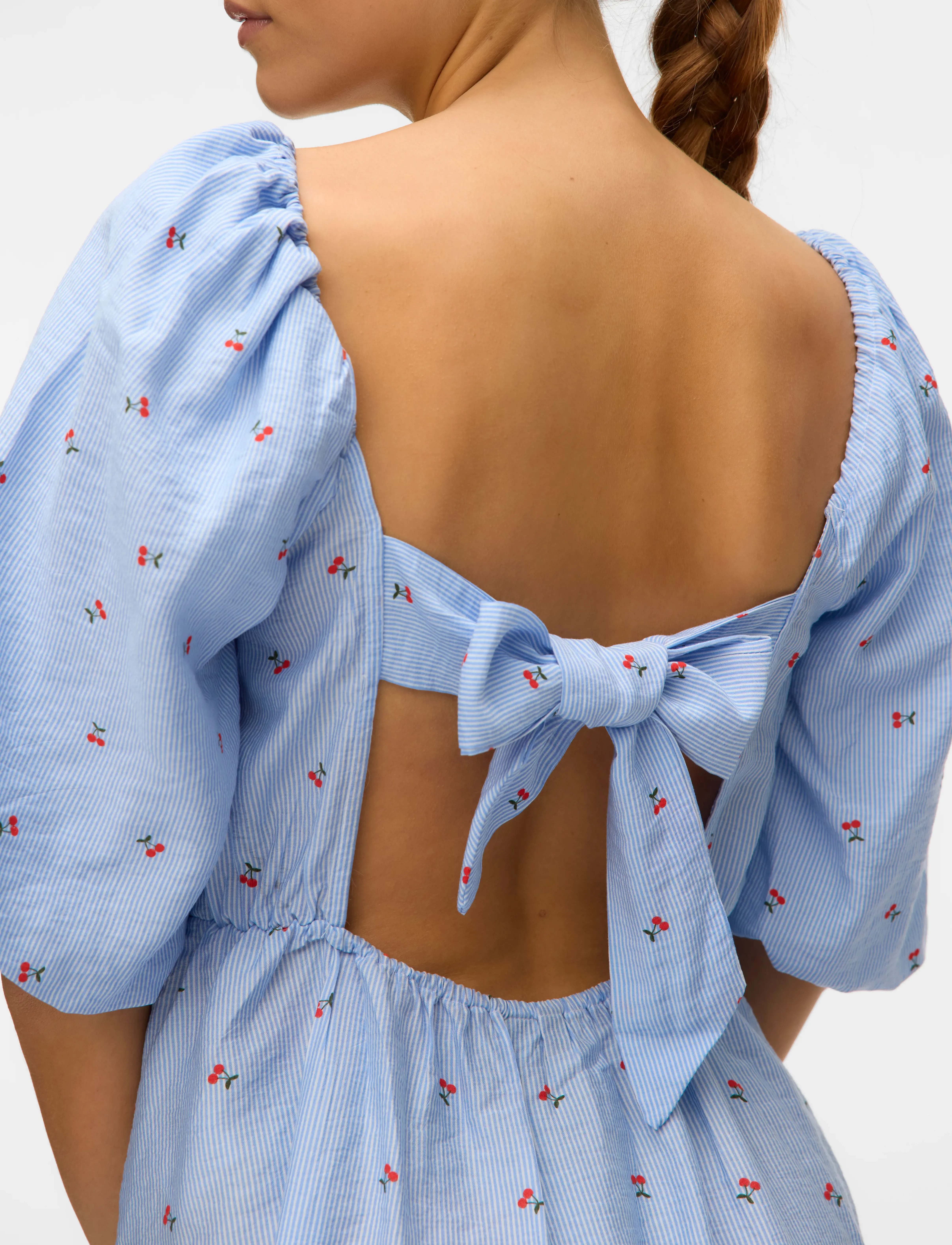 Vero Moda - VMODETTE 2/4 SHORT BOW DRESS WVN - confirmation - snow white - 4