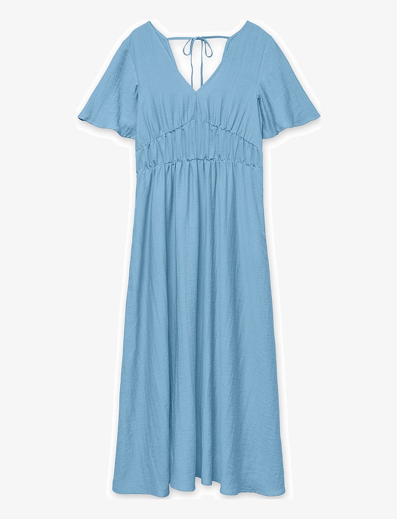 Vero Moda - VMFLORA OLGA SS 7/8 DRESS WVN GA - midi kjoler - airy blue - 0