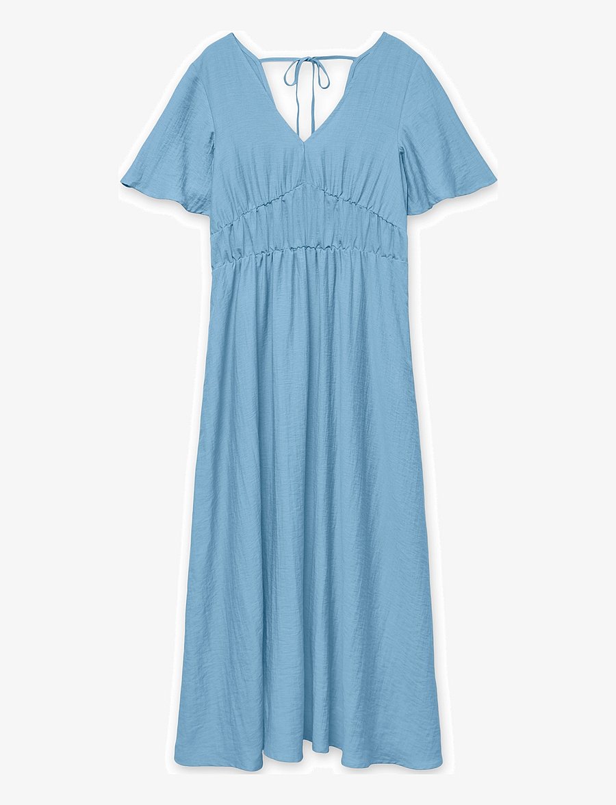 Vero Moda - VMFLORA OLGA SS 7/8 DRESS WVN GA - midikleider - airy blue - 0