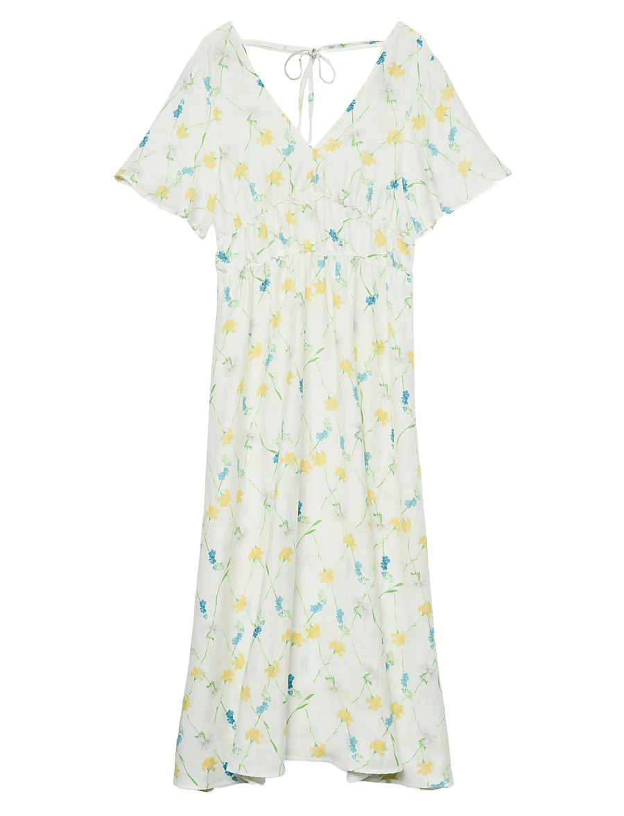Vero Moda - VMFLORA OLGA SS 7/8 DRESS WVN GA - midikleider - snow white - 1