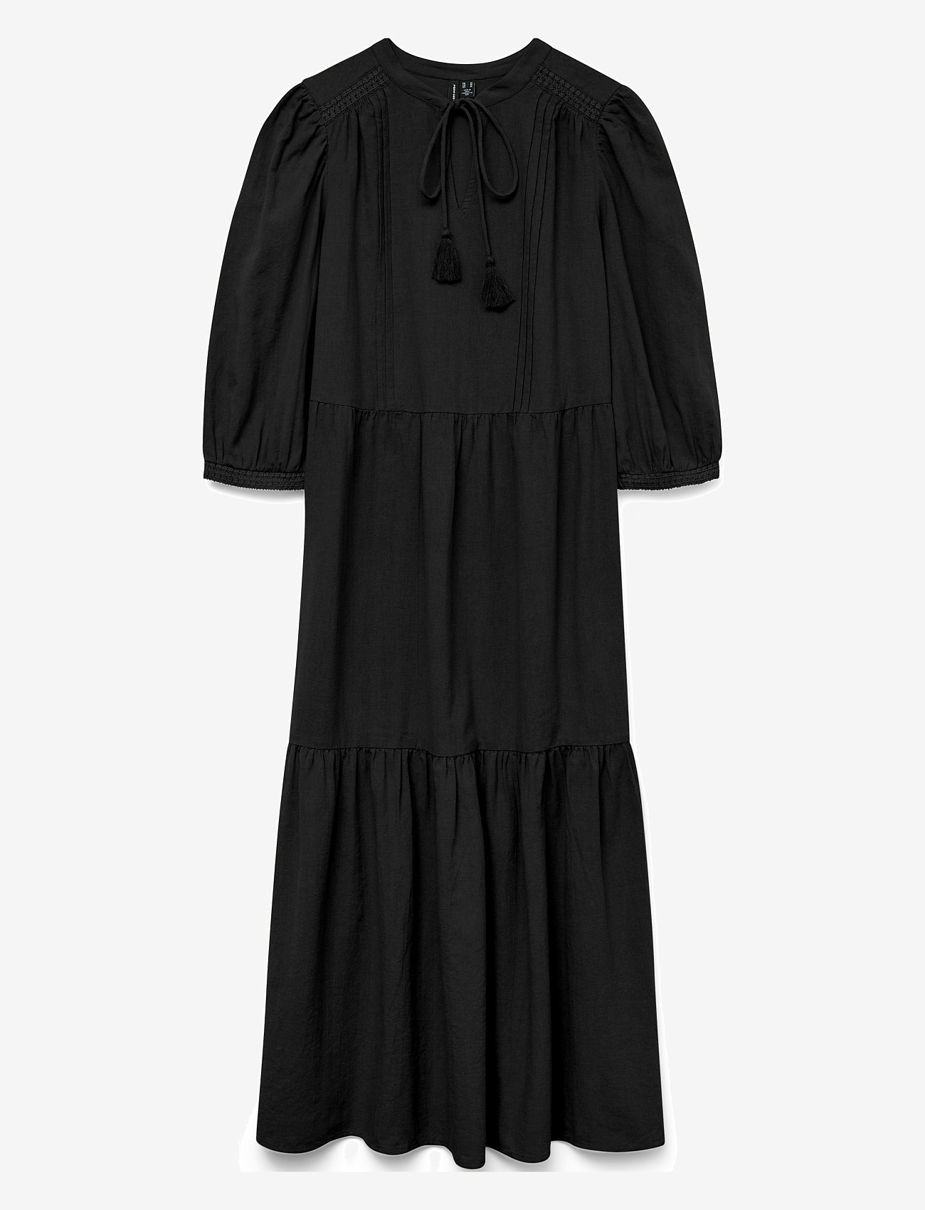 Vero Moda - VMPRETTY 3/4 LONG DRESS WVN GA - konfirmation - black - 1