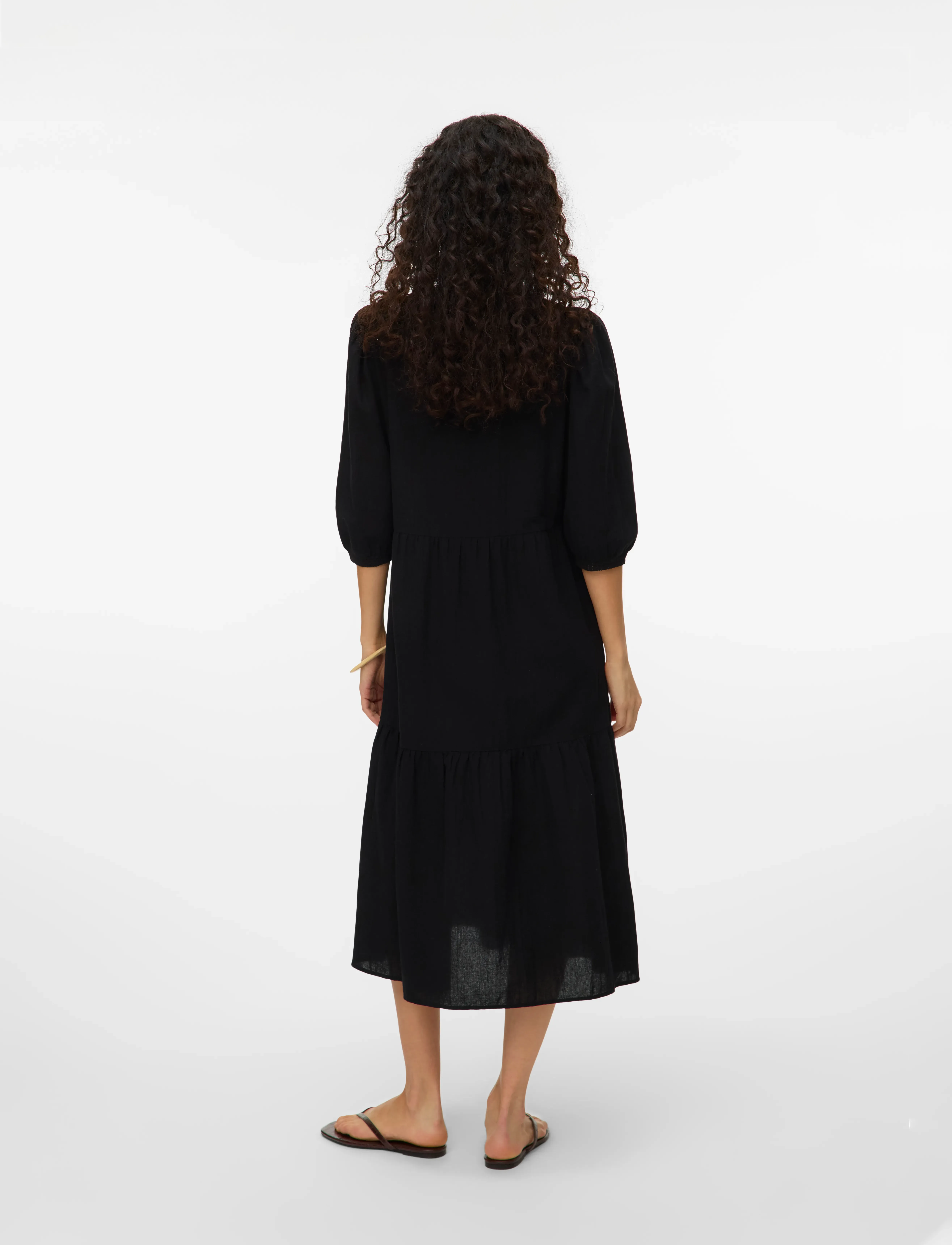 Vero Moda - VMPRETTY 3/4 LONG DRESS WVN GA - konfirmatsioon - black - 2