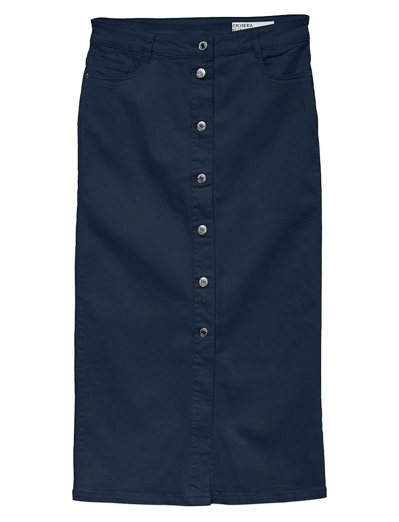 Vero Moda - VMWILD ALVIDA BUTTON HR 7/8 CLR SKIRT - midi-röcke - navy blazer - 1