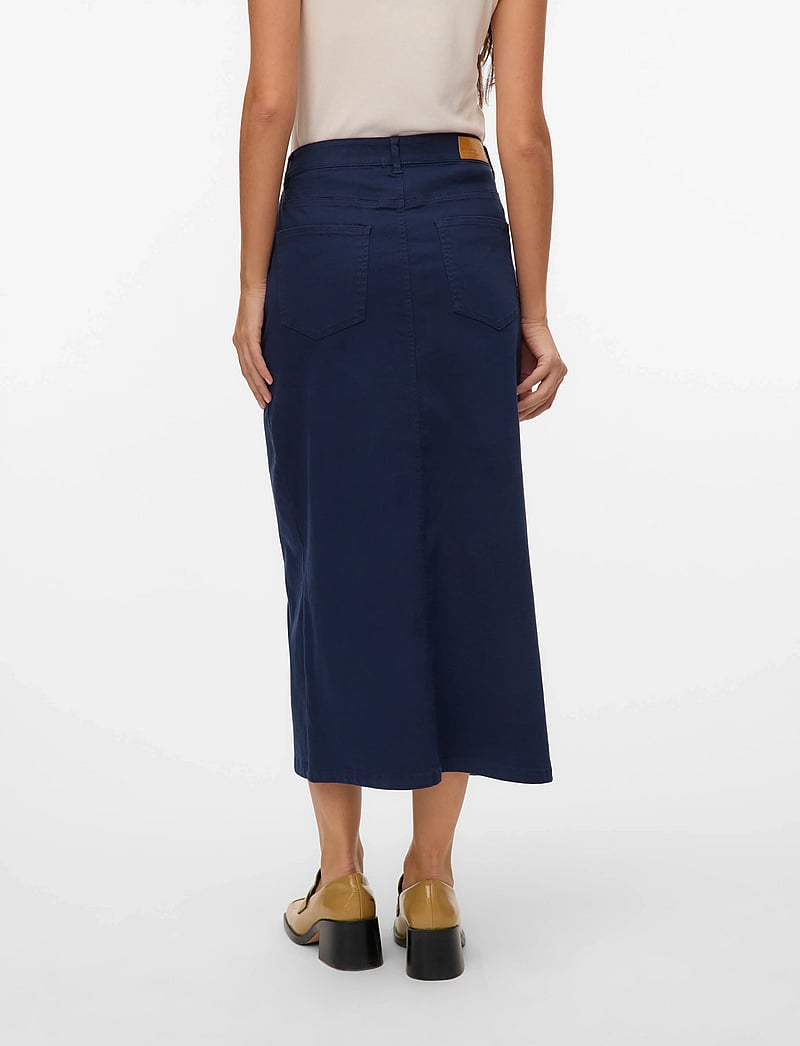 Vero Moda - VMWILD ALVIDA BUTTON HR 7/8 CLR SKIRT - midi-röcke - navy blazer - 3