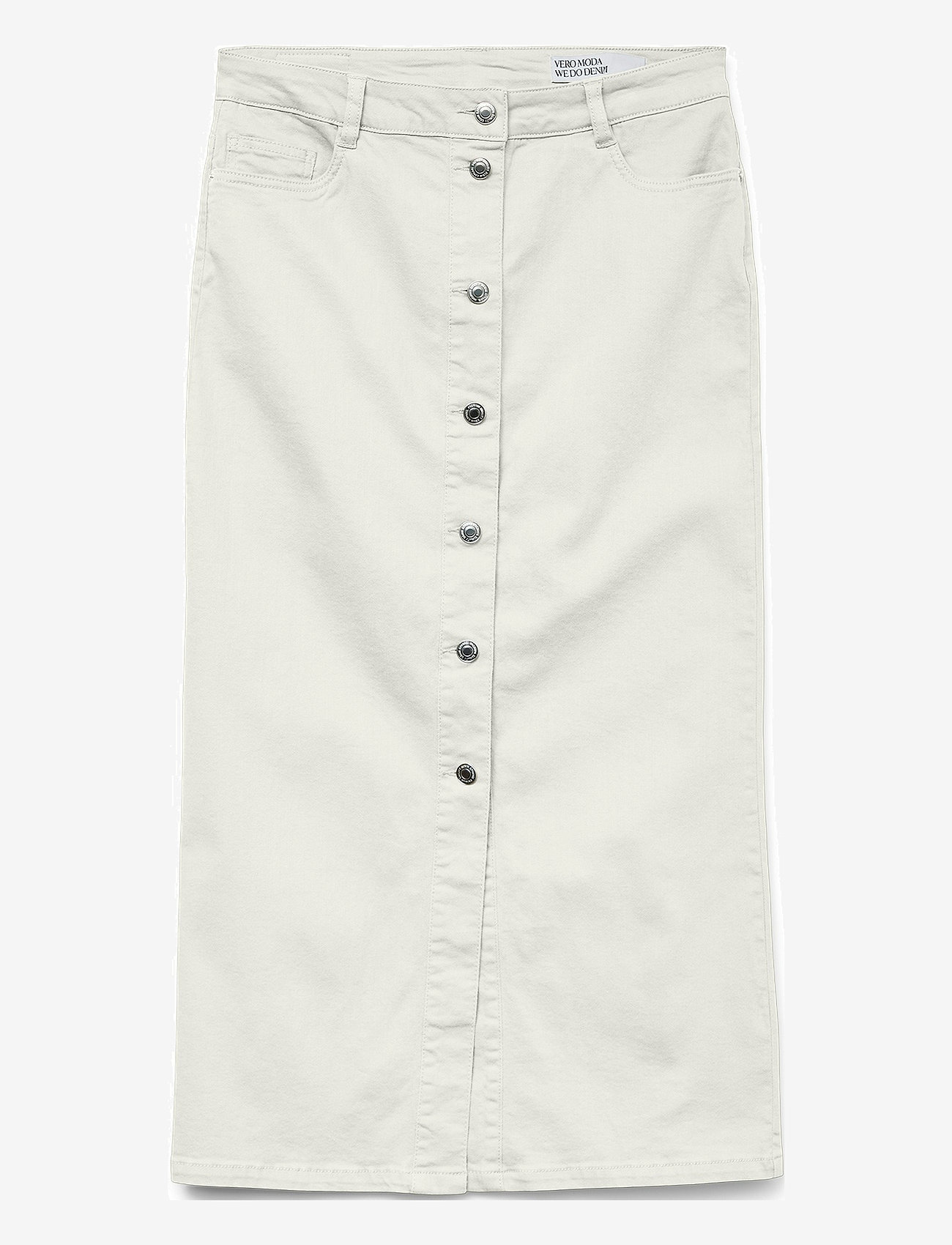 Vero Moda - VMWILD ALVIDA BUTTON HR 7/8 CLR  SKIRT - midi skirts - snow white - 1