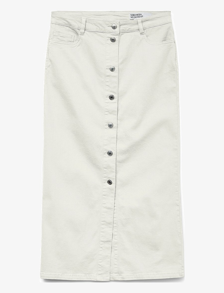 Vero Moda - VMWILD ALVIDA BUTTON HR 7/8 CLR SKIRT - spódnice do kolan i midi - snow white - 1