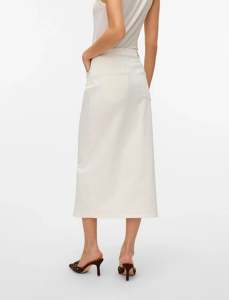 Vero Moda - VMWILD ALVIDA BUTTON HR 7/8 CLR SKIRT - jupes midi - snow white - 3