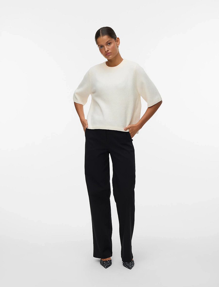 Vero Moda - VMBOOM 2/4 O-NK OVERSIZE PULLOVE GA NOOS - striktrøjer - birch - 0