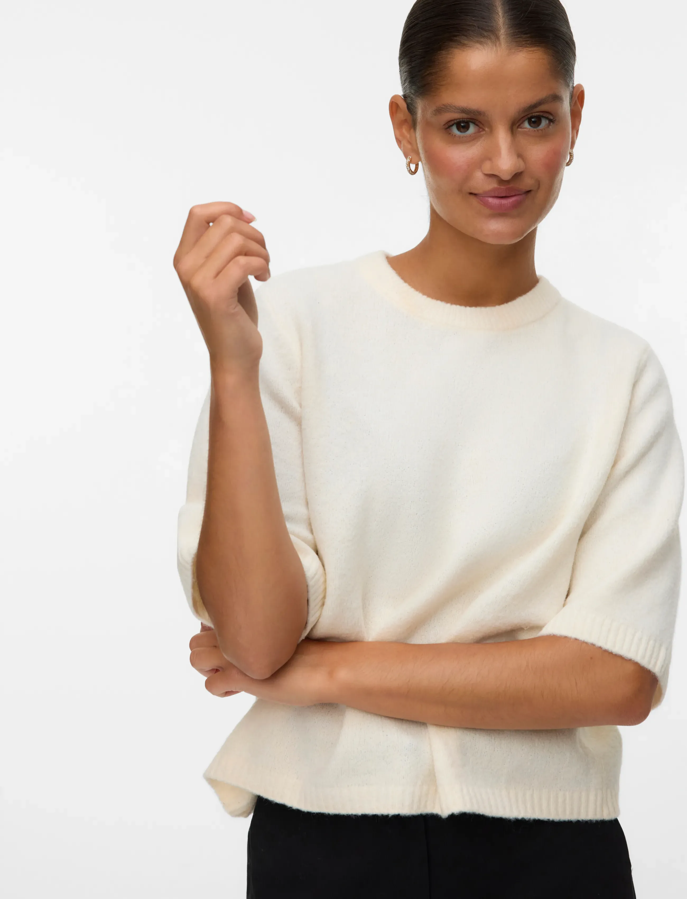 Vero Moda - VMBOOM 2/4 O-NK OVERSIZE PULLOVE GA NOOS - striktrøjer - birch - 3