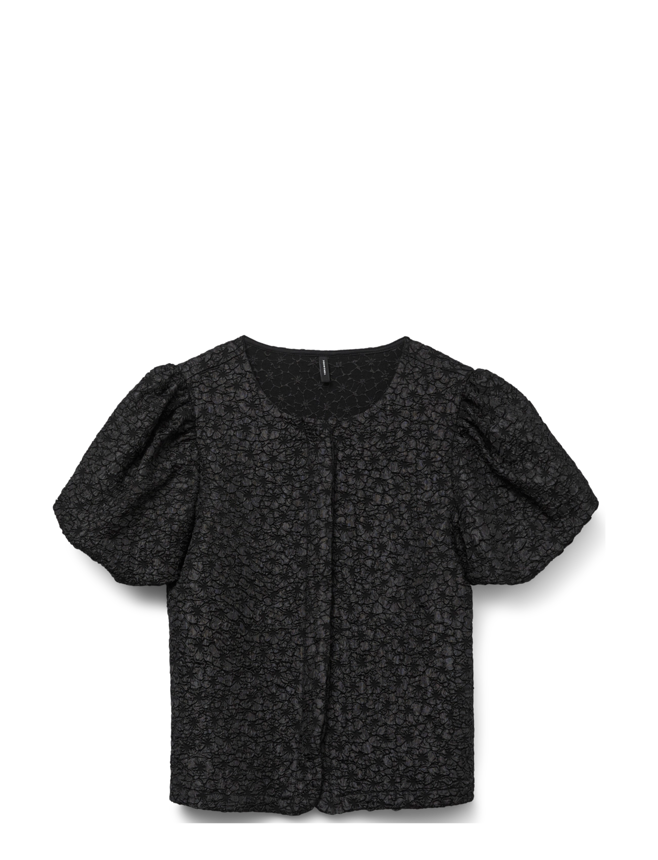 Vero Moda - VMMERLE SS PUFF CARDIGAN JRS RET - black - 1