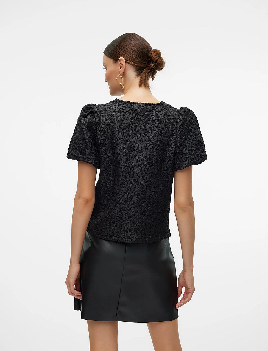 Vero Moda - VMMERLE SS PUFF CARDIGAN JRS RET - black - 2