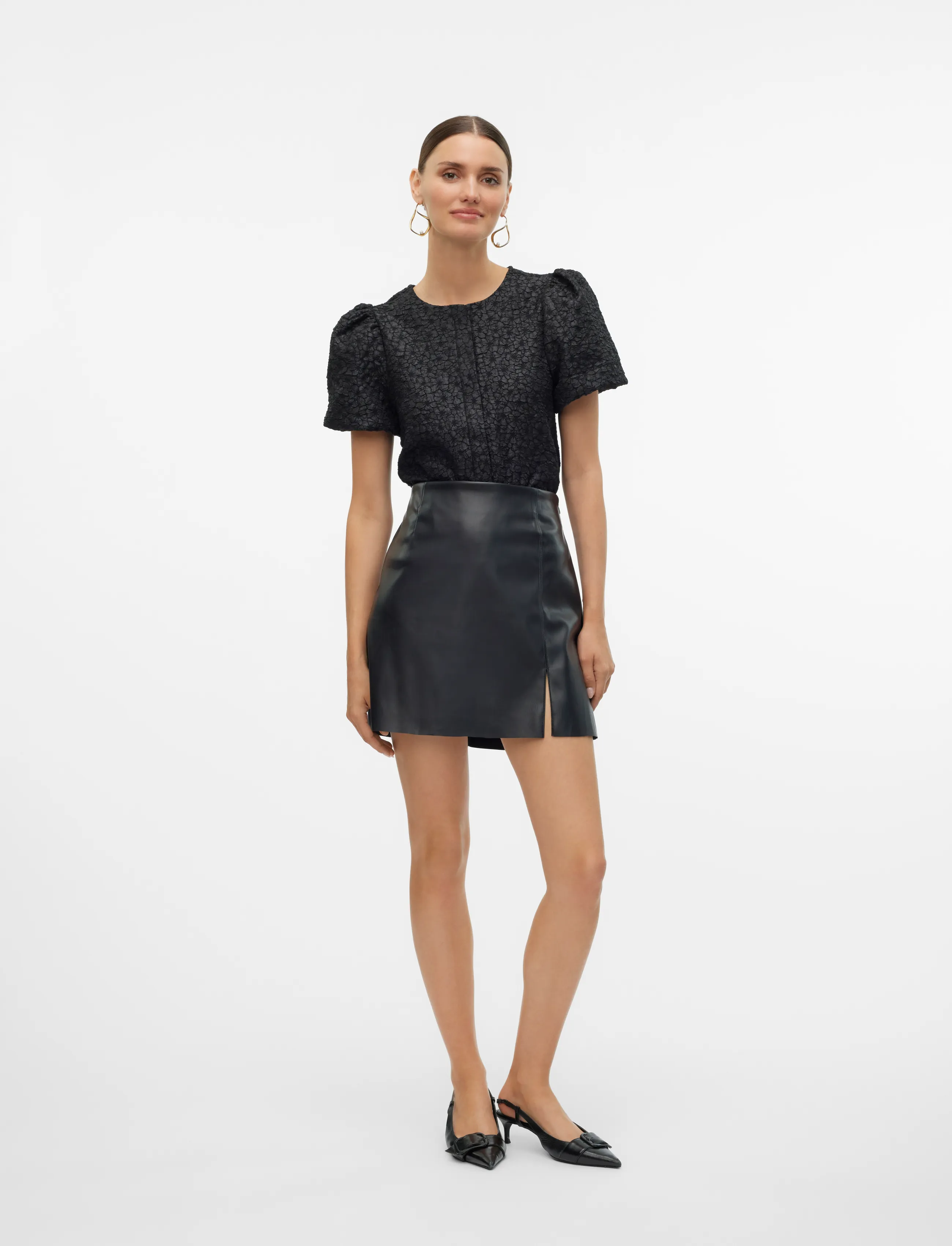Vero Moda - VMMERLE SS PUFF CARDIGAN JRS RET - black - 3
