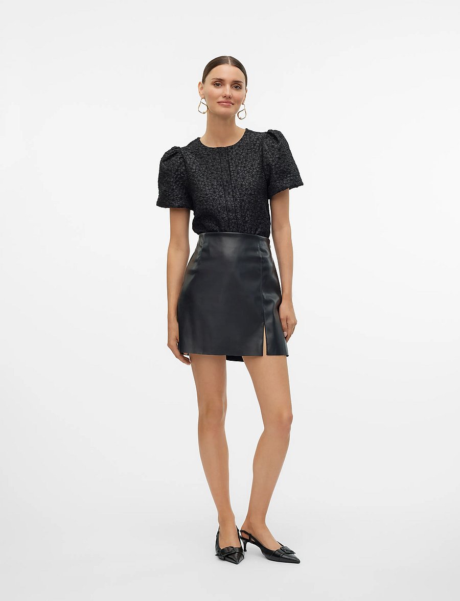 Vero Moda - VMMERLE SS PUFF CARDIGAN JRS RET - black - 3