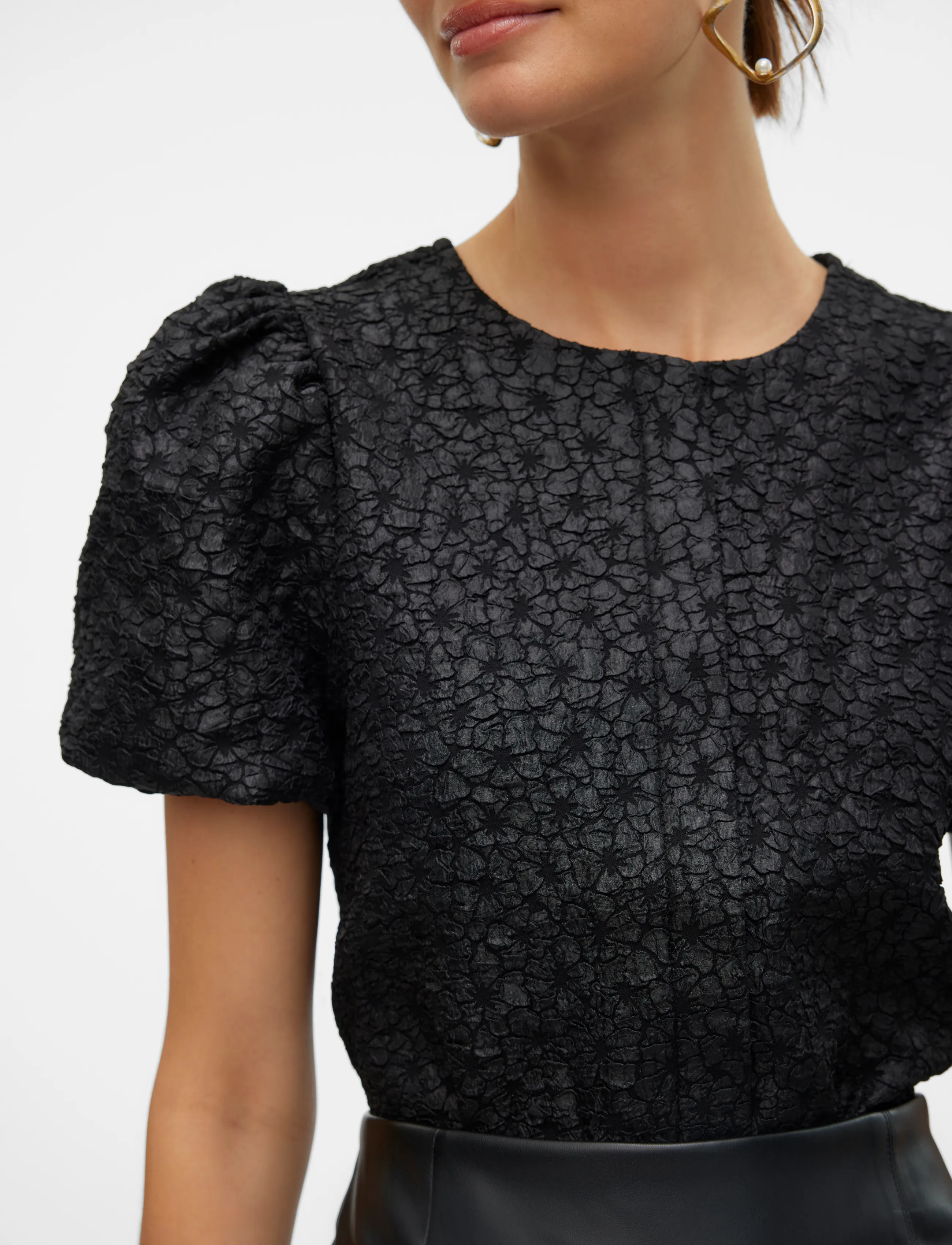 Vero Moda - VMMERLE SS PUFF CARDIGAN JRS RET - black - 5