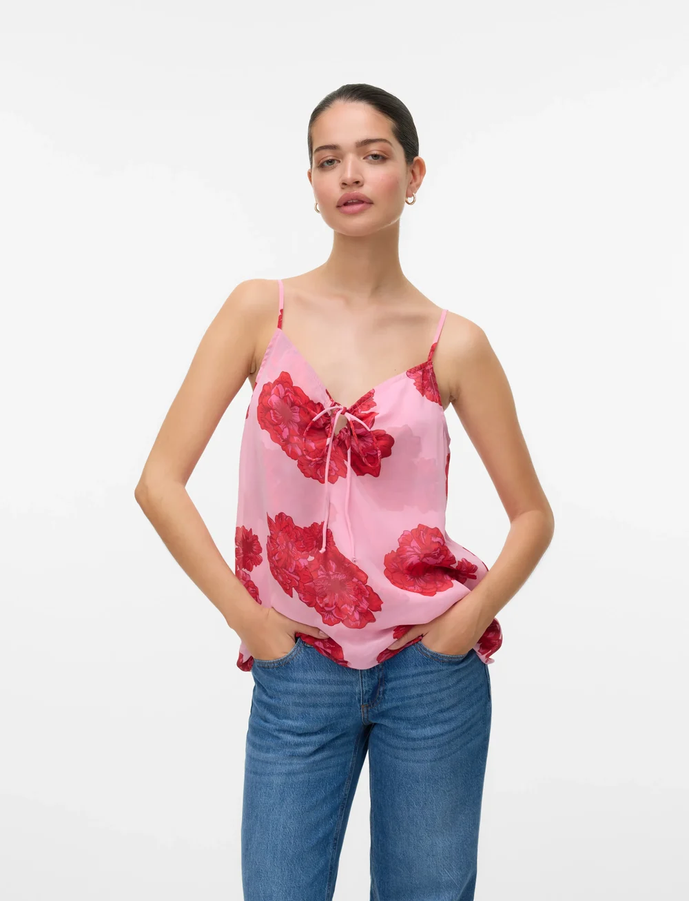Vero Moda - VMTHILDA TEORA SL SINGLET WVN GA CE - Ärmellose tops - bonbon - 0