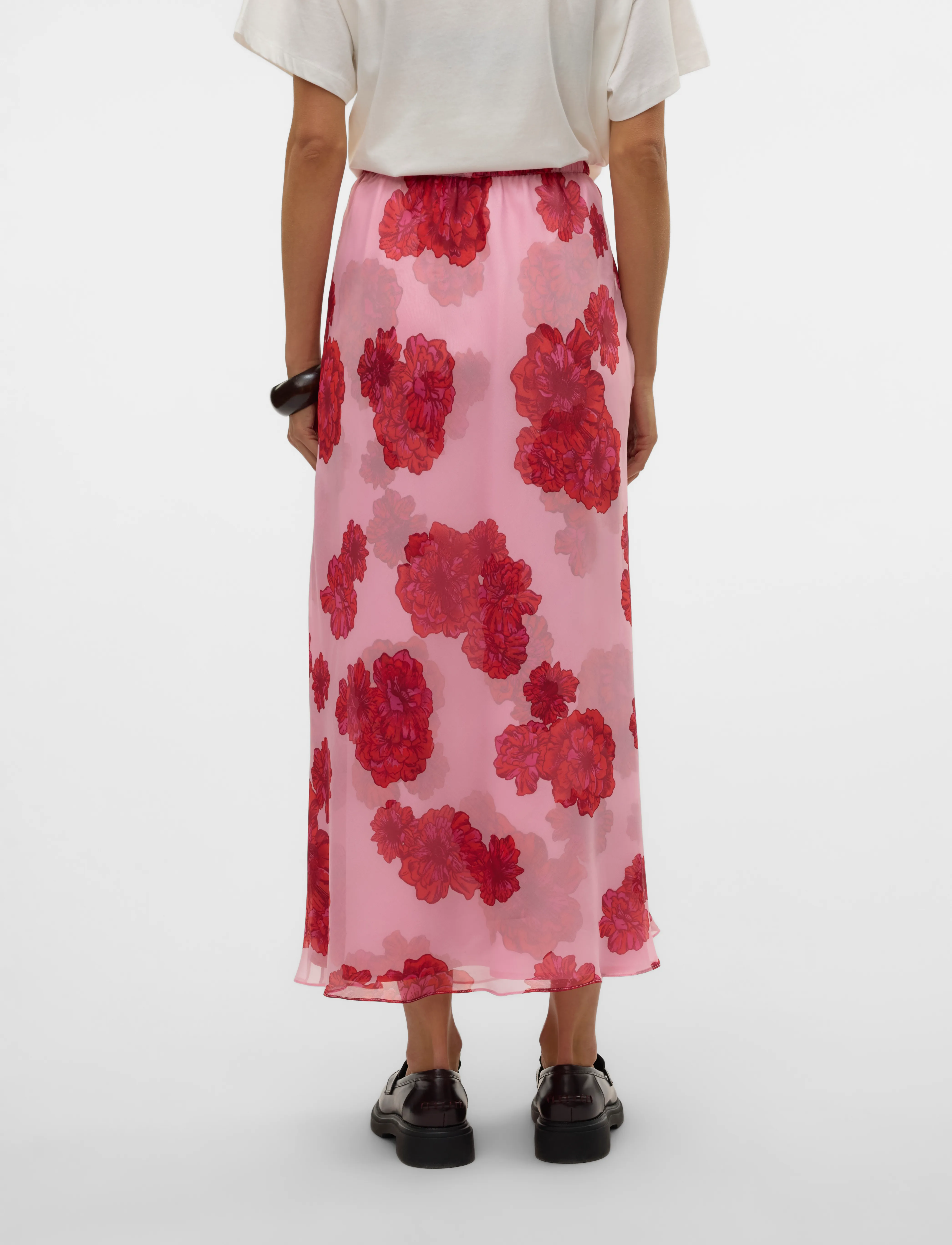 Vero Moda - VMTHILDA TEORA HW ANKLE SKIRT WVN GA CE - bonbon - 2