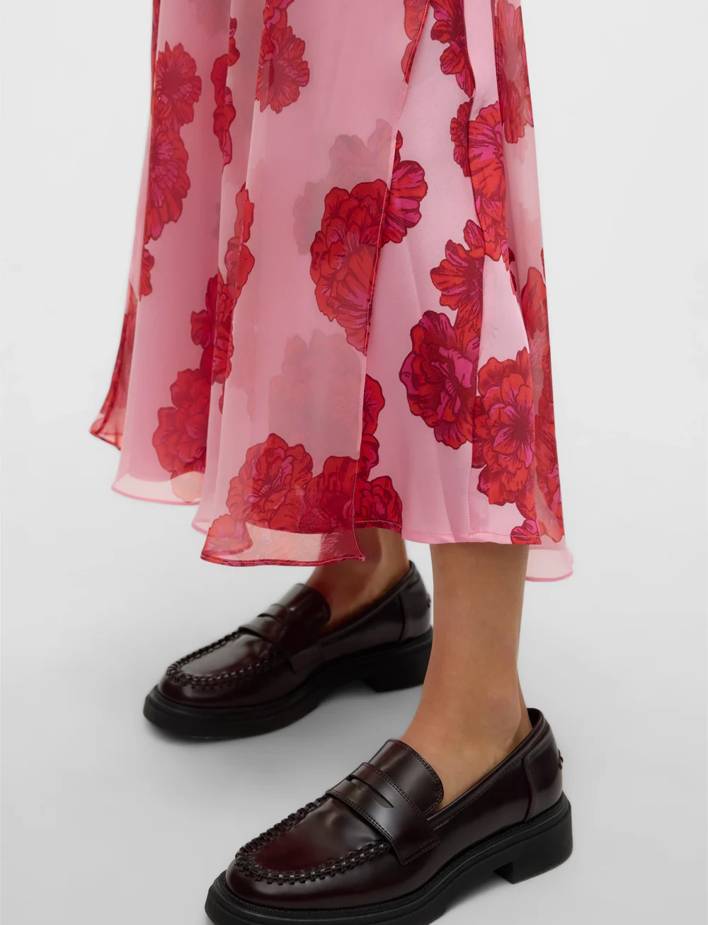 Vero Moda - VMTHILDA TEORA HW ANKLE SKIRT WVN GA CE - midi-röcke - bonbon - 5