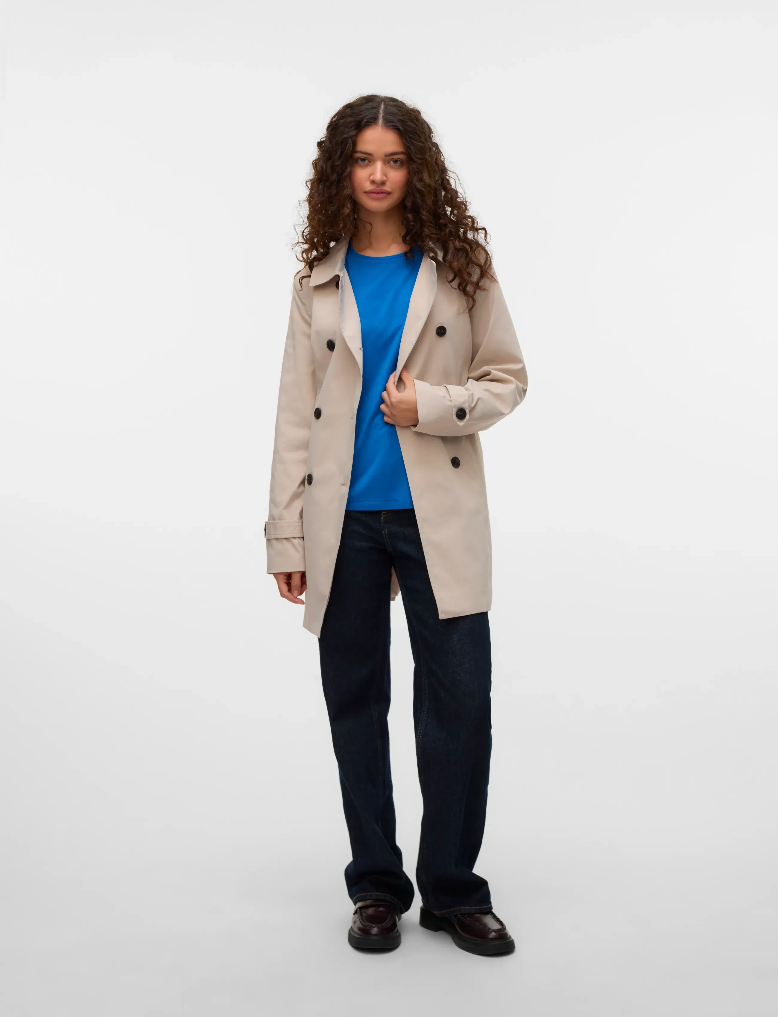 Vero Moda Vmchelsea Olivia Trenchcoat Noos, XS, Beige, Frakker > Trenchcoats, Dame