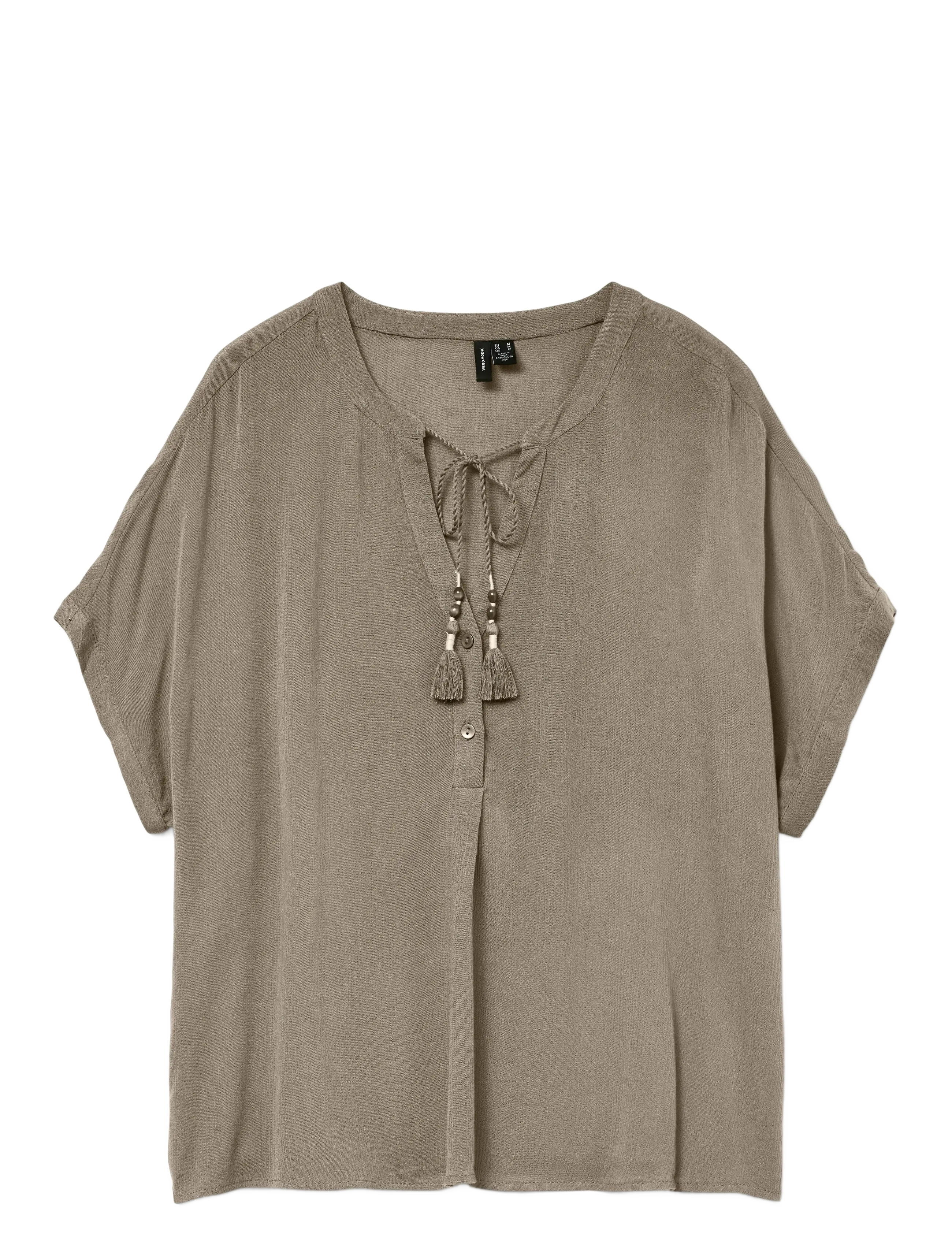 Vero Moda VMBENTE SS WIDE TOP WVN GA - Bluser - SILVER MINK / khaki/green