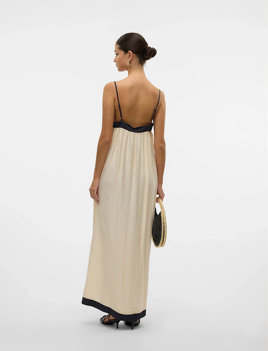 Vero Moda - VMDENISE SINGLET ANKLE DRESS WVN BTQ GA - sukienki na ramiączkach - birch - 2