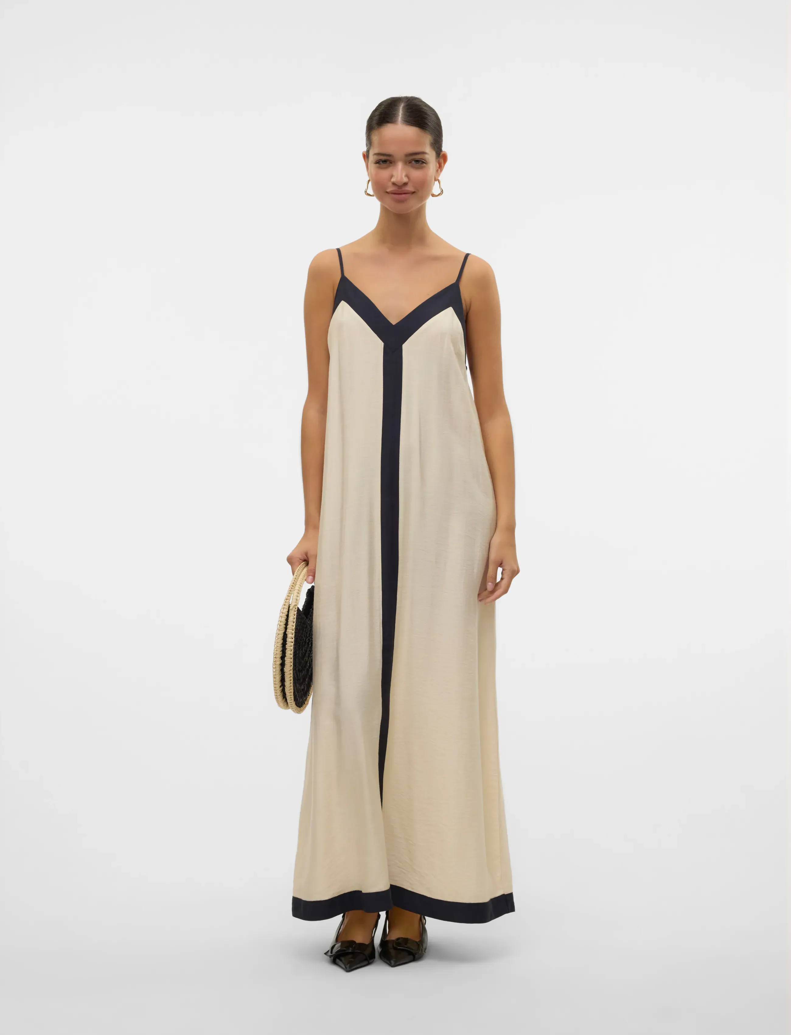 Vero Moda - VMDENISE SINGLET ANKLE DRESS WVN BTQ GA - sukienki na ramiączkach - birch - 3