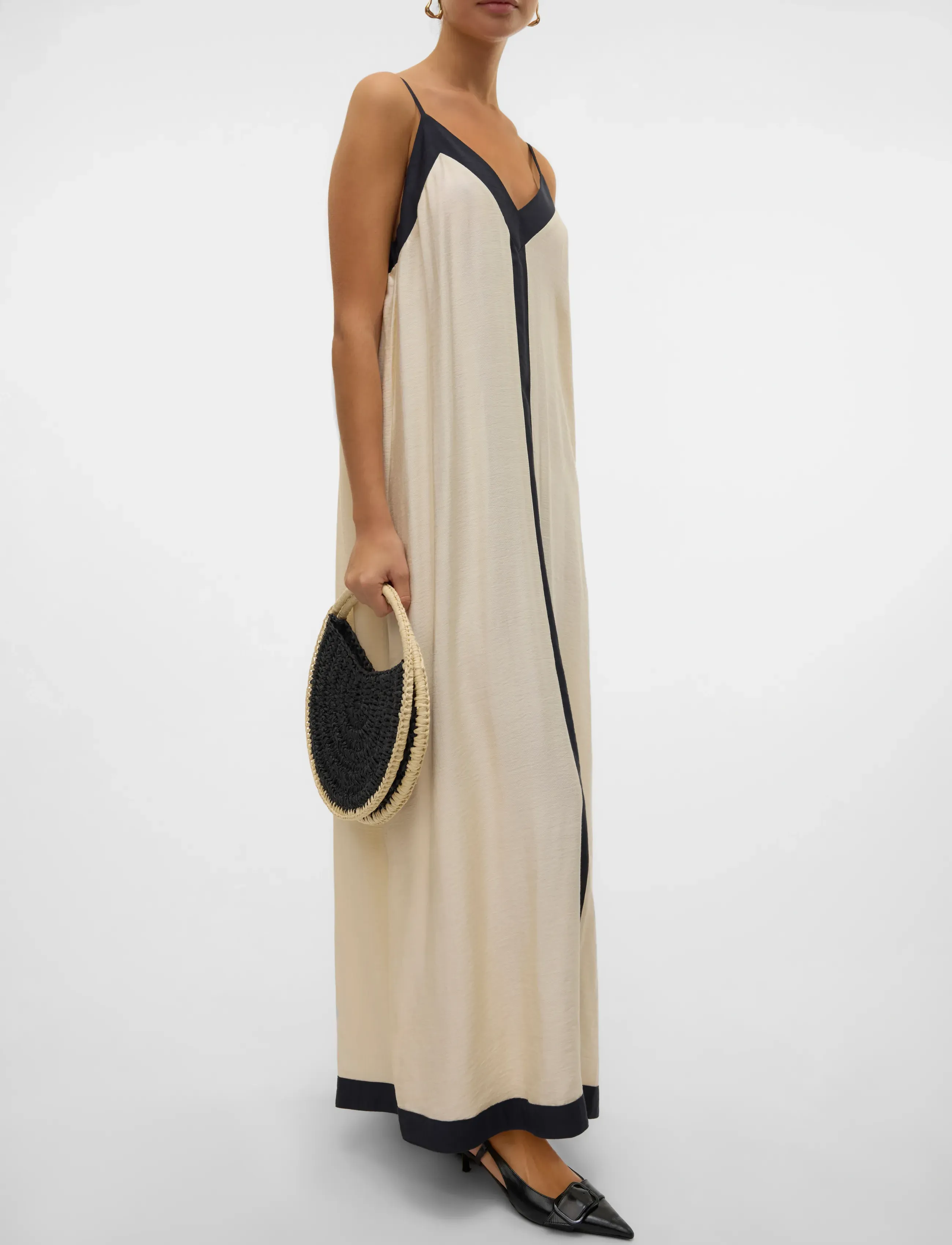 Vero Moda - VMDENISE SINGLET ANKLE DRESS WVN BTQ GA - sukienki na ramiączkach - birch - 4