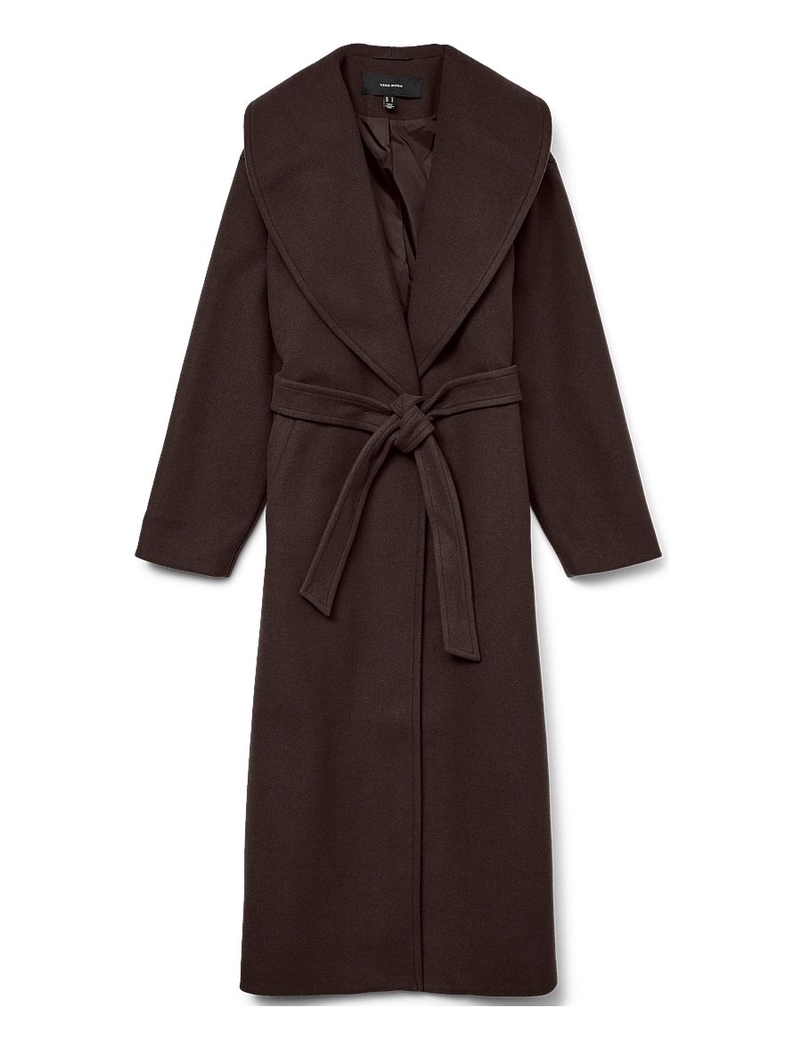 Vero Moda - VMANNE BERGEN XTRA LONG COAT GA - mäntel - chocolate torte - 1