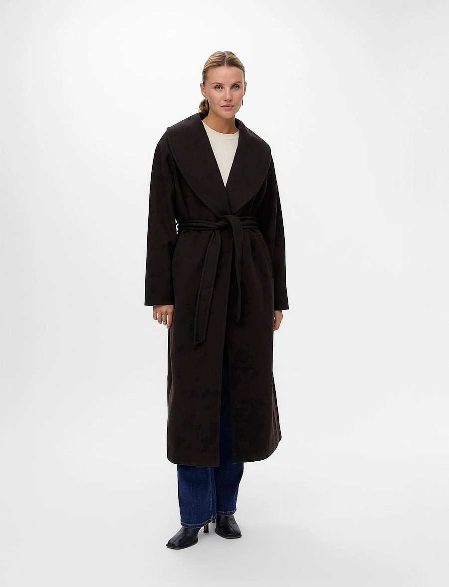 Vero Moda - VMANNE BERGEN XTRA LONG COAT GA - mäntel - chocolate torte - 0