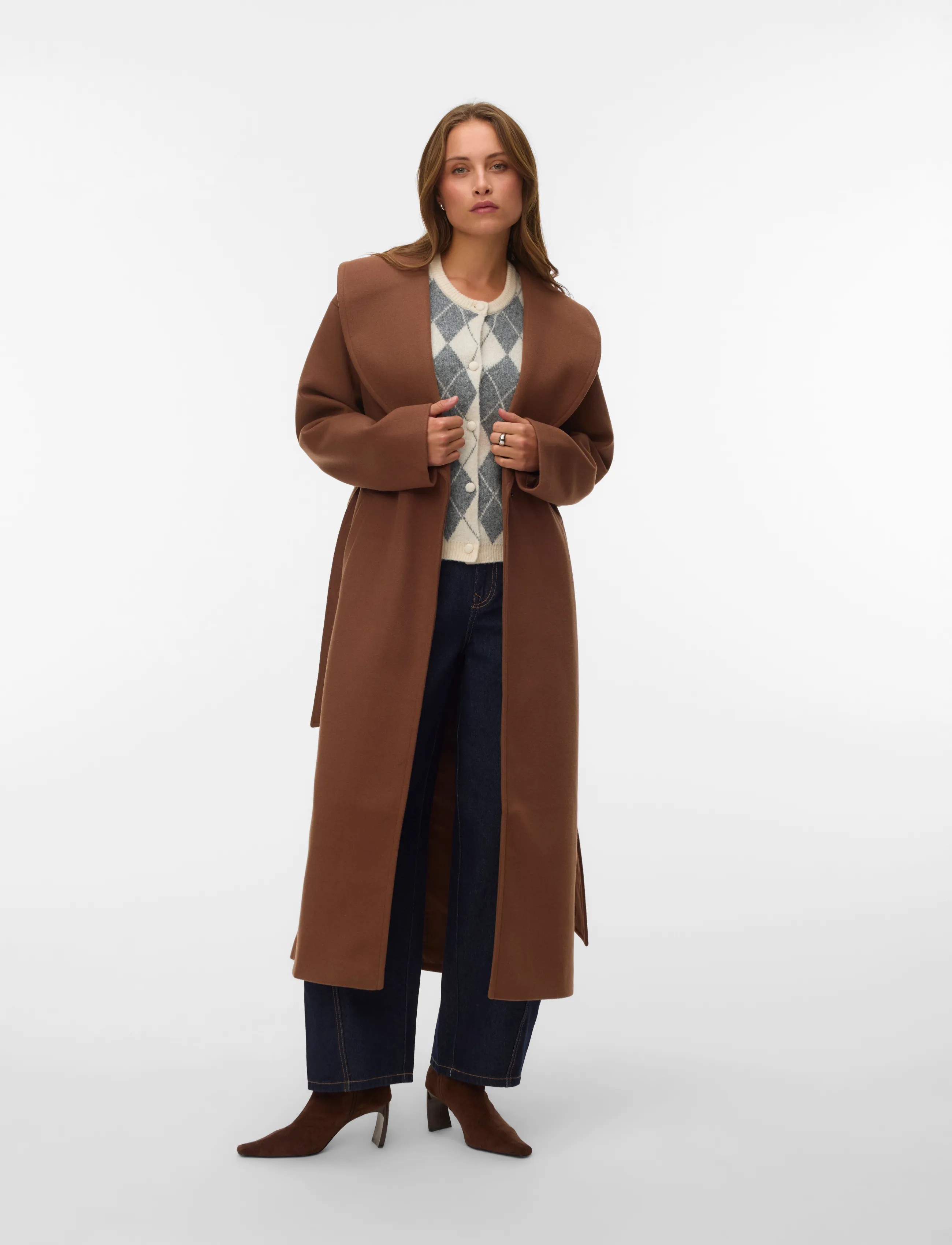 Vero Moda VMANNE BERGEN XTRA LONG COAT GA - Kläder - COCOA BROWN / brown