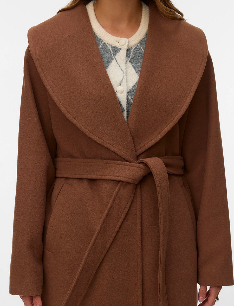 Vero Moda - VMANNE BERGEN XTRA LONG COAT GA - vinterjackor - cocoa brown - 4