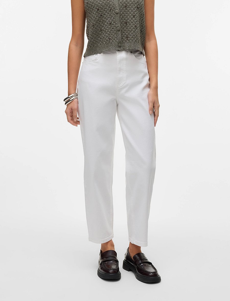 Vero Moda - VMLIA HR BARREL DNM JEANS VI410 - barrel jeans - snow white - 0