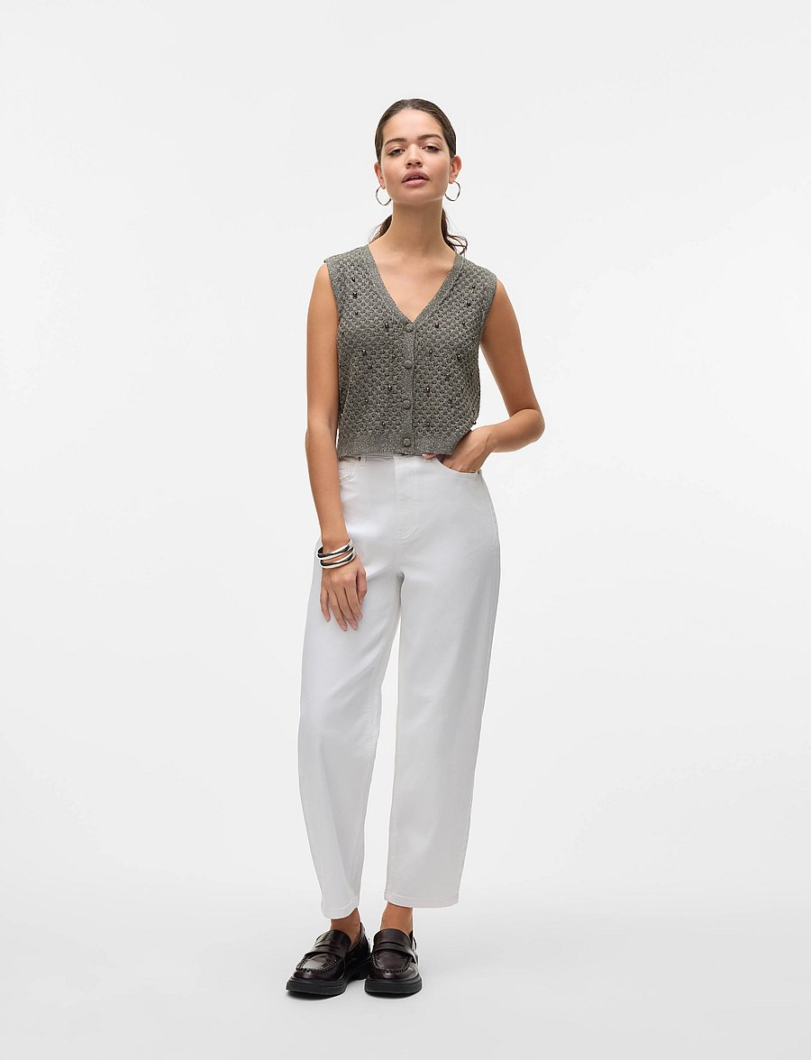 Vero Moda - VMLIA HR BARREL DNM JEANS VI410 - barrel jeans - snow white - 4
