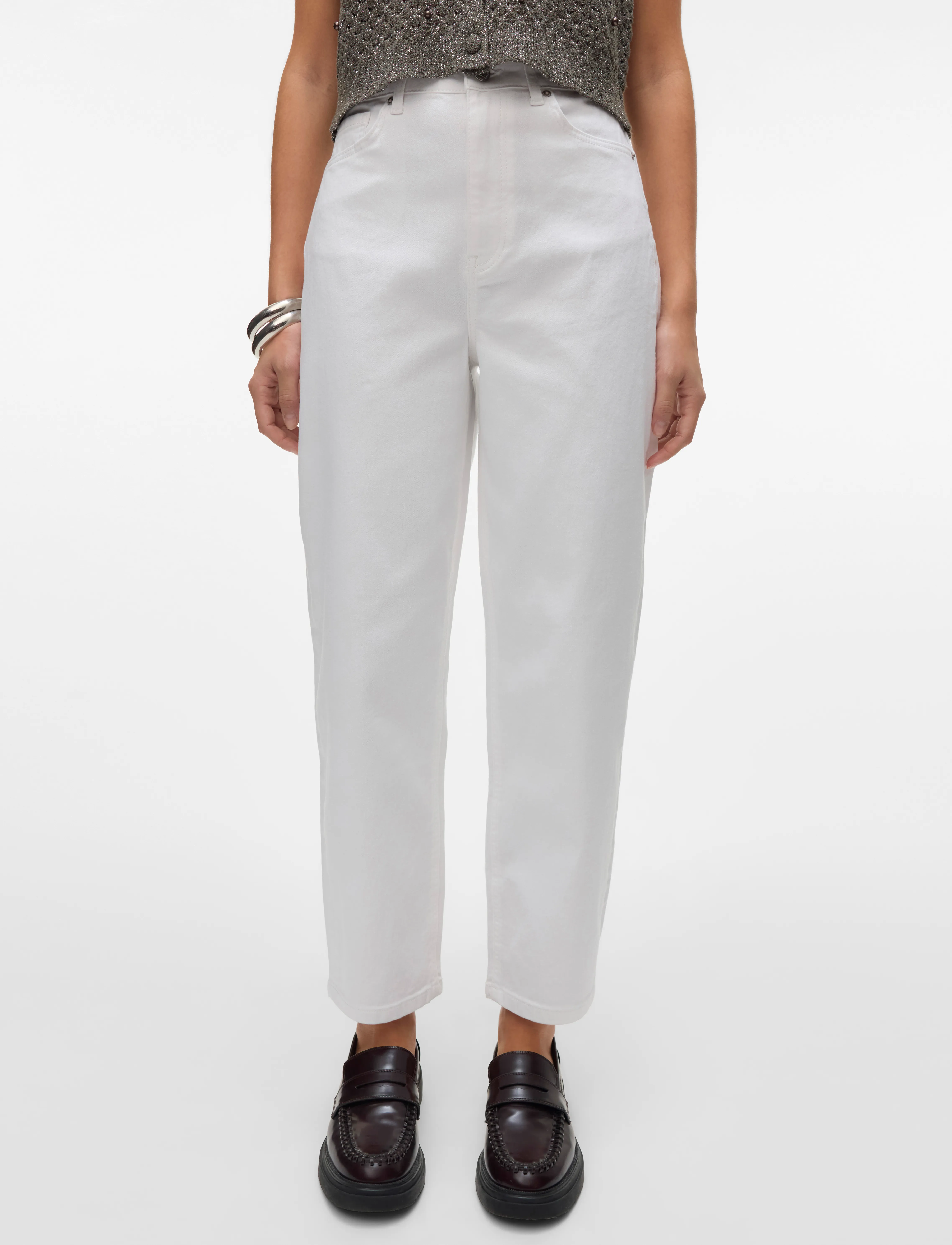 Vero Moda - VMLIA HR BARREL DNM JEANS VI410 - barrel jeans - snow white - 5