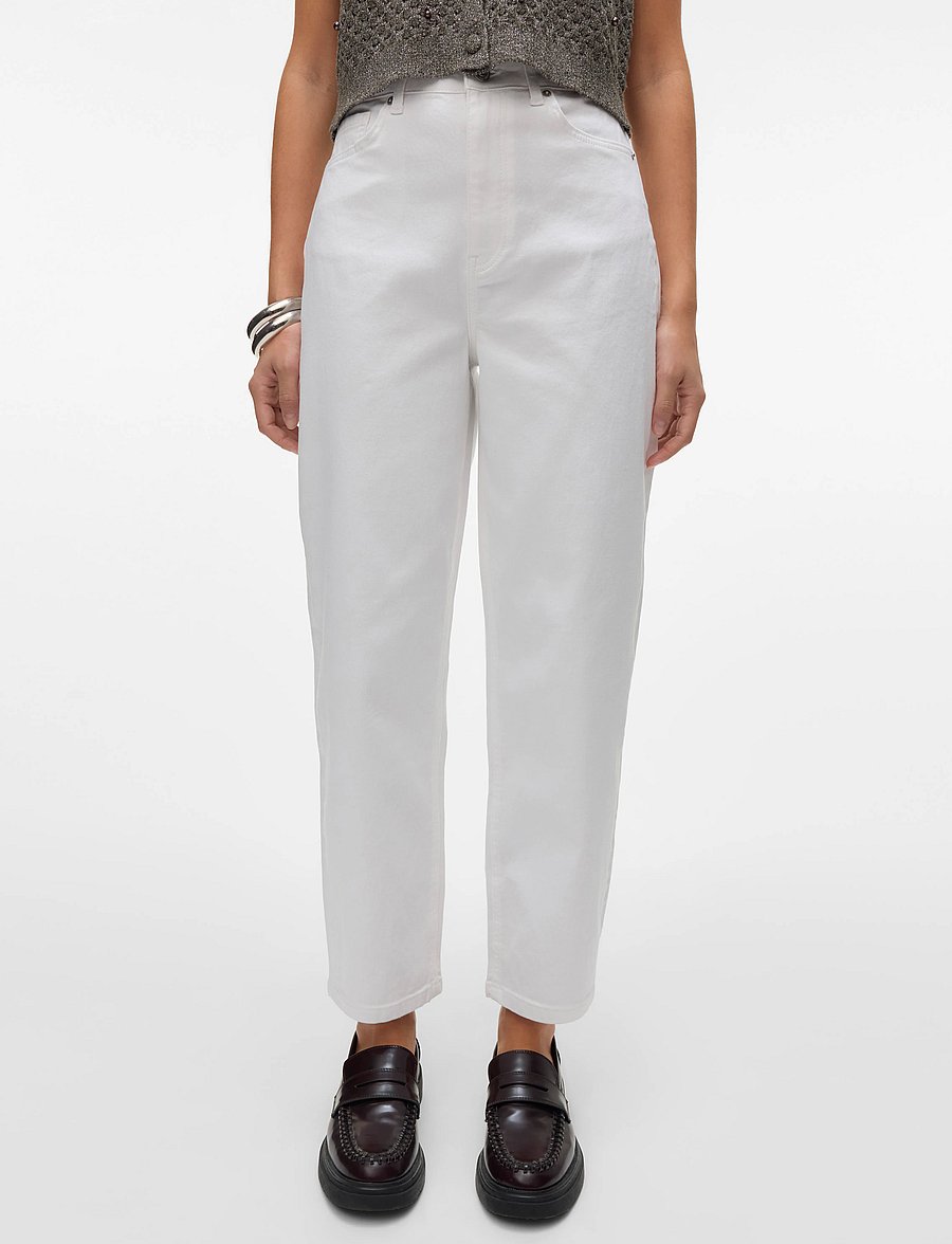 Vero Moda - VMLIA HR BARREL DNM JEANS VI410 - barrel jeans - snow white - 5