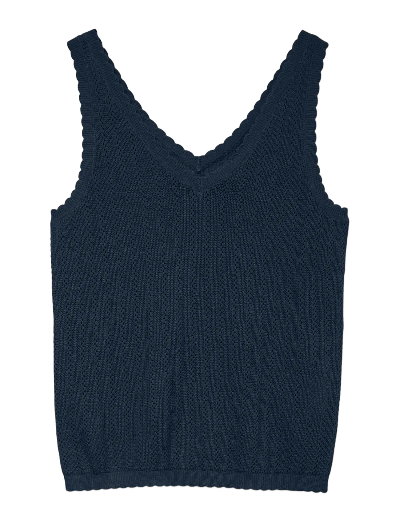 Vero Moda VMLUXLIGHT POINTELLE SL V-NECK TOP - Ärmellose Tops - NAVY BLAZER / navy