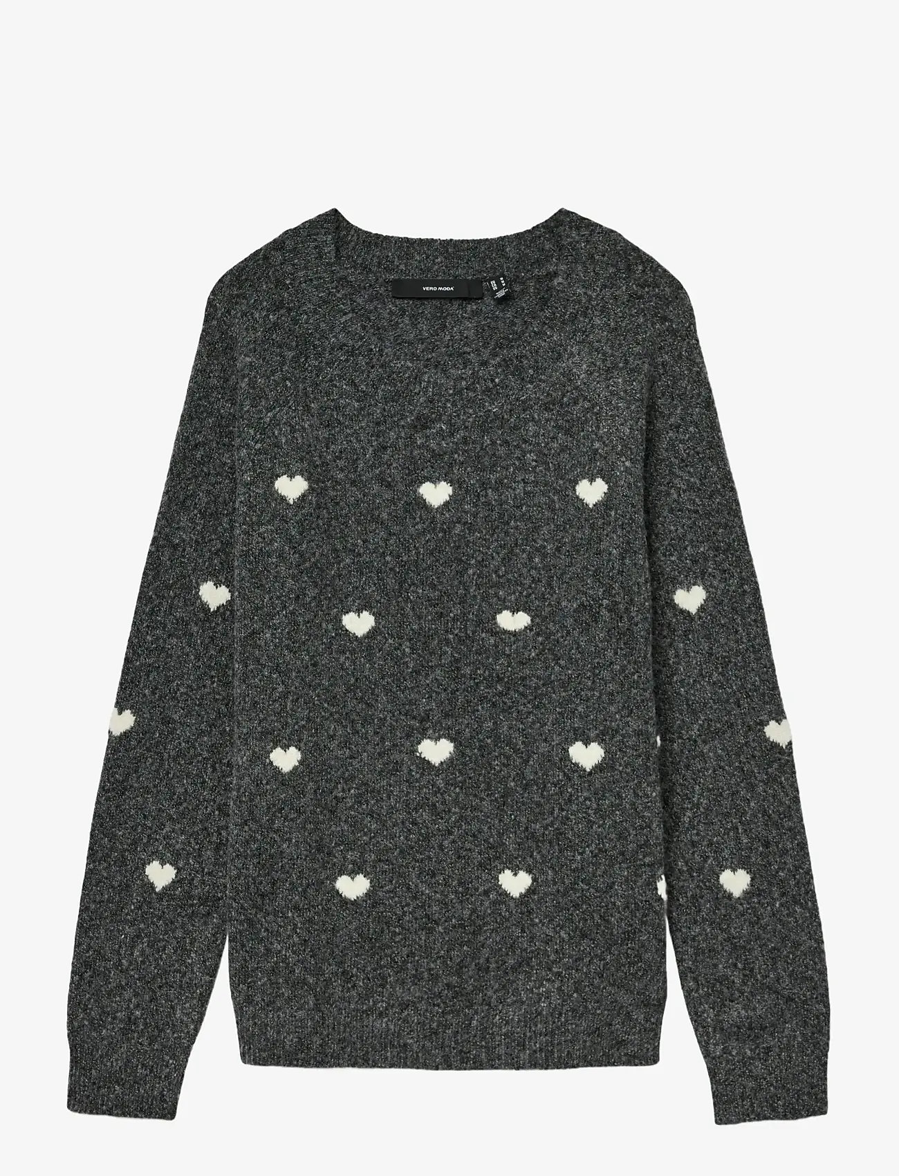 Vero Moda - VMDOFFY INTARSIA LS O-NCK PULLOV GA NOOS - herbstliche kleidung - dark grey melange - 0