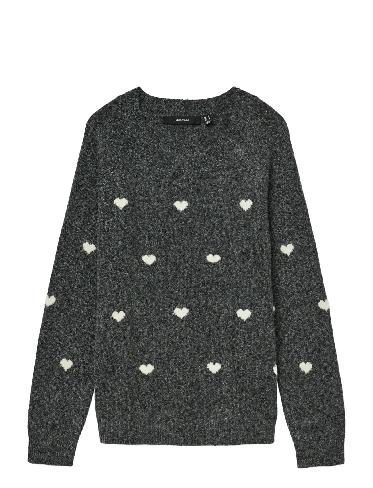 VMDOFFY INTARSIA LS O-NCK PULLOV GA NOOS - DARK GREY MELANGE