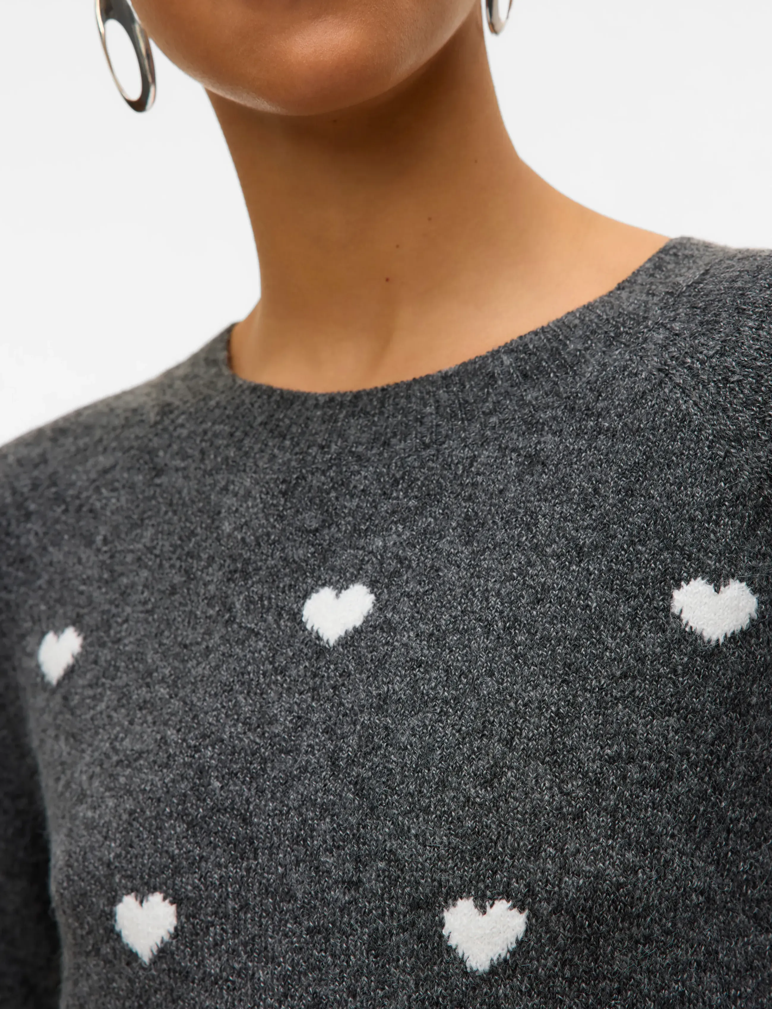 Vero Moda - VMDOFFY INTARSIA LS O-NCK PULLOV GA NOOS - sviitrid - dark grey melange - 5
