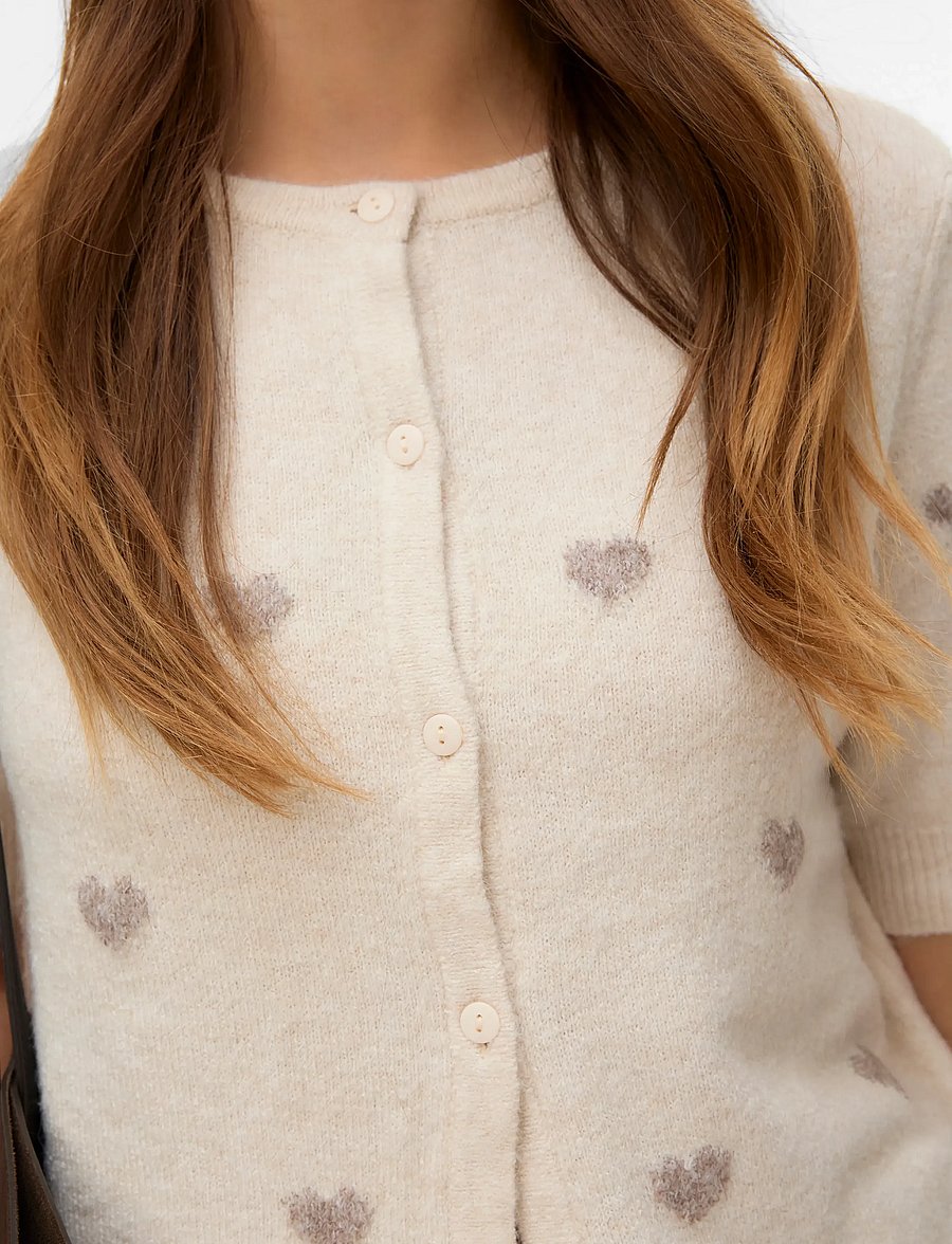 Vero Moda - VMDOFFY INTARSIA 2/4 O-NCK CARDIGAN NOOS - arkityyli - birch - 4