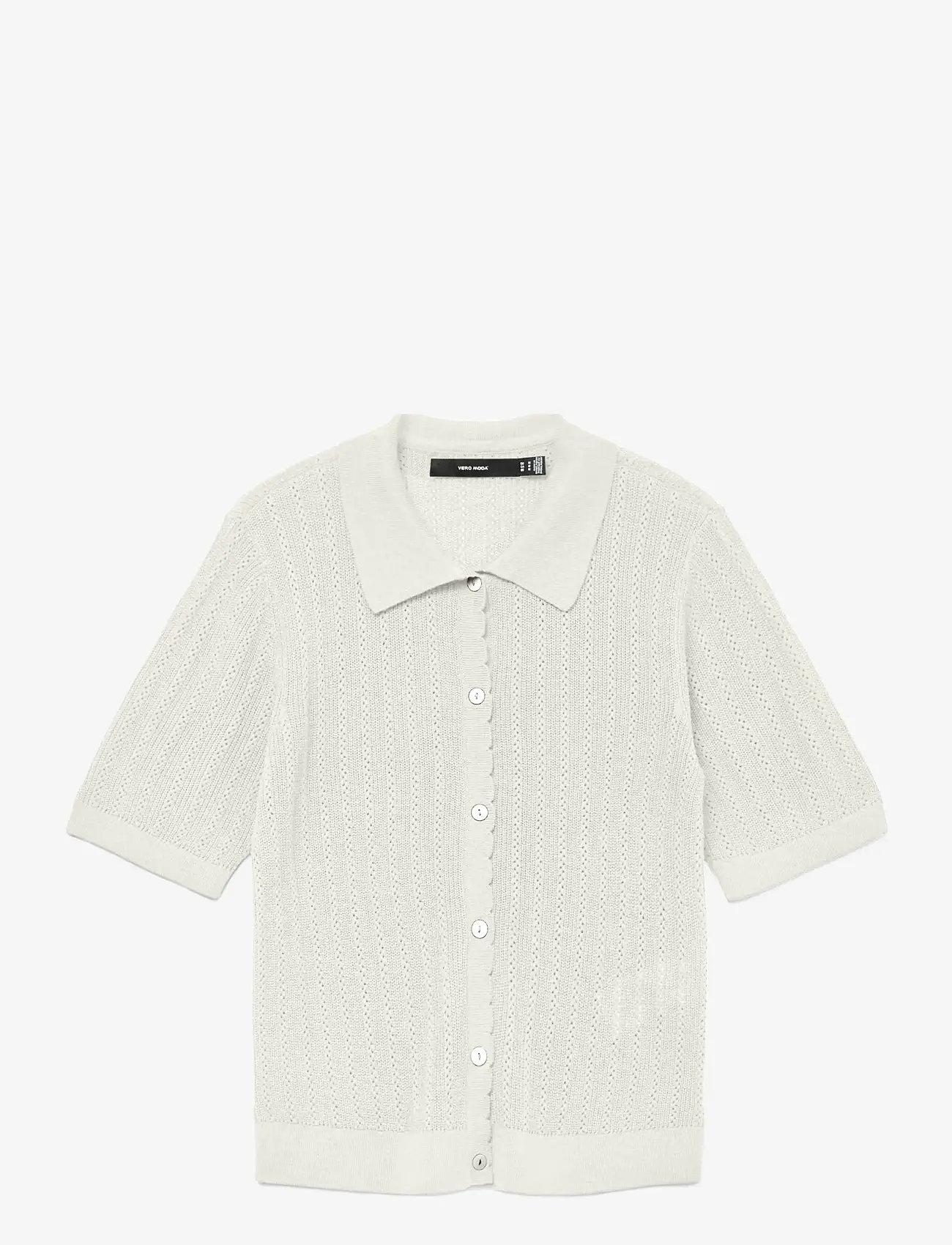 Vero Moda - VMLUXLIGHT POINTELLE 2/4 POLONECK PULL. - gifts below 30€ - snow white - 0