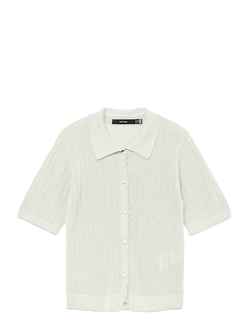 Vero Moda - VMLUXLIGHT POINTELLE 2/4 POLONECK PULL. - kardiganid - snow white - 1