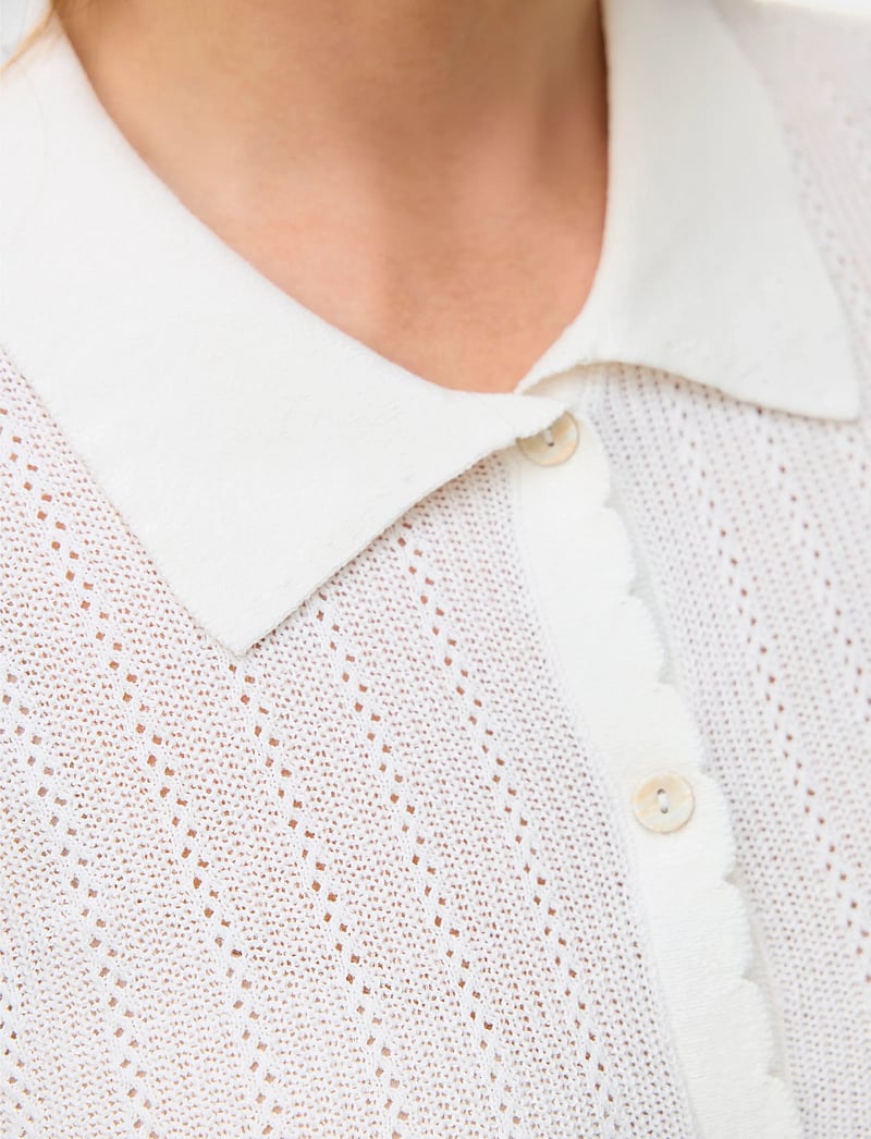 Vero Moda - VMLUXLIGHT POINTELLE 2/4 POLONECK PULL. - kardiganid - snow white - 4